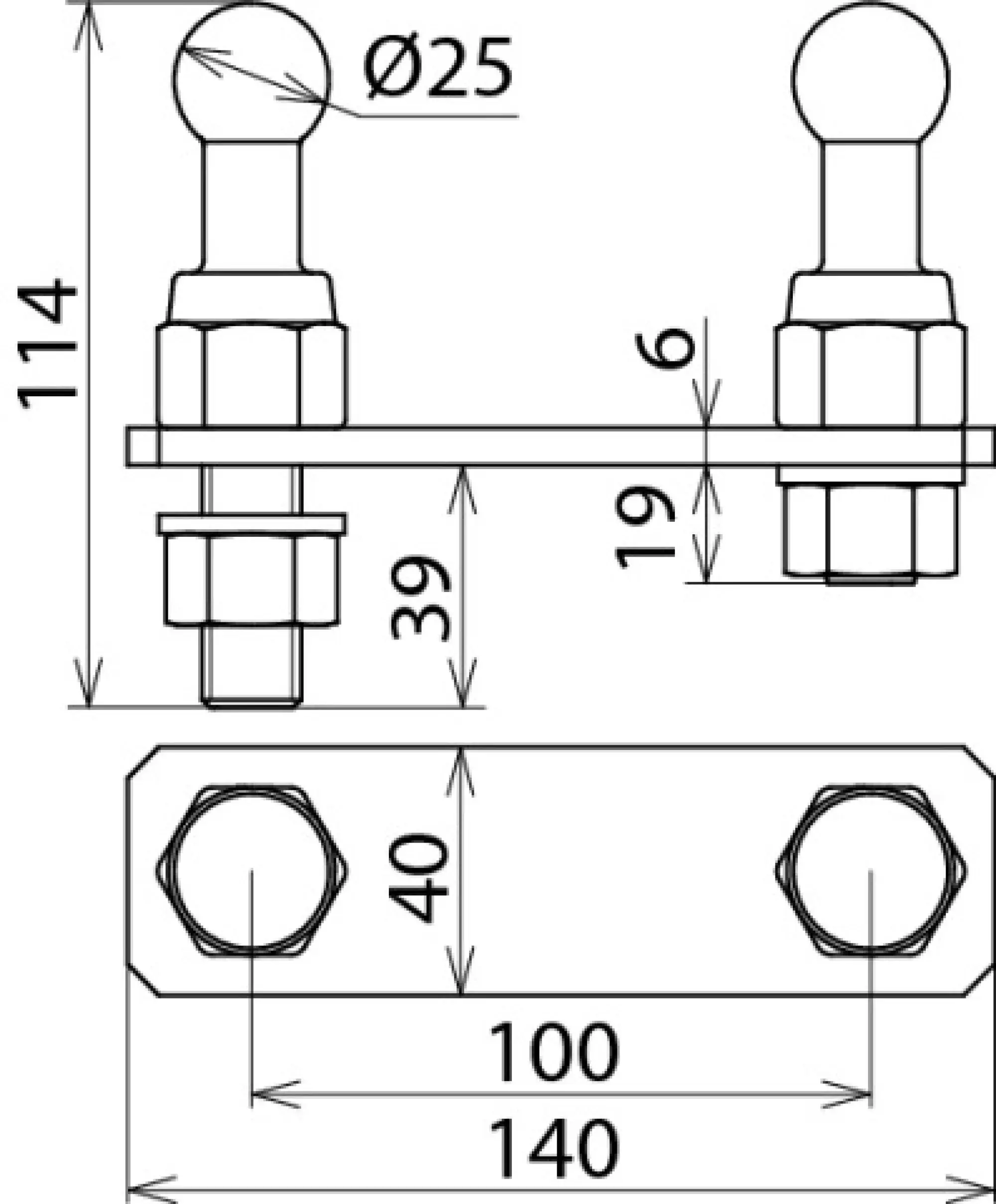 Dehn 728502 Earth connection plate for towers with two fixed ball points D 25mm DB Mat. No. 157548 Z. No. 3 Ebgw 01.61 (img_004) Dehn 728502 Earth connection plate for towers with two fixed ball points D 25mm DB Mat. No. 157548 Z. No. 3 Ebgw 01.61 (img_004)