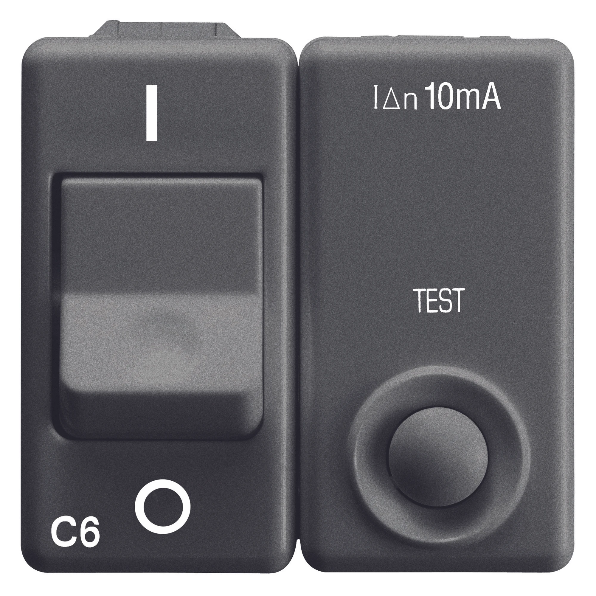 GEWISS GW21448 RESIDUAL CURRENT MINIATURE CIRCUIT BREAKER - 230V ac - CLASS A - 1P+N 6A 3kA 30mA CHARACTERISTIC C - 2 MODULES - SYSTEM BLACK (img_001)