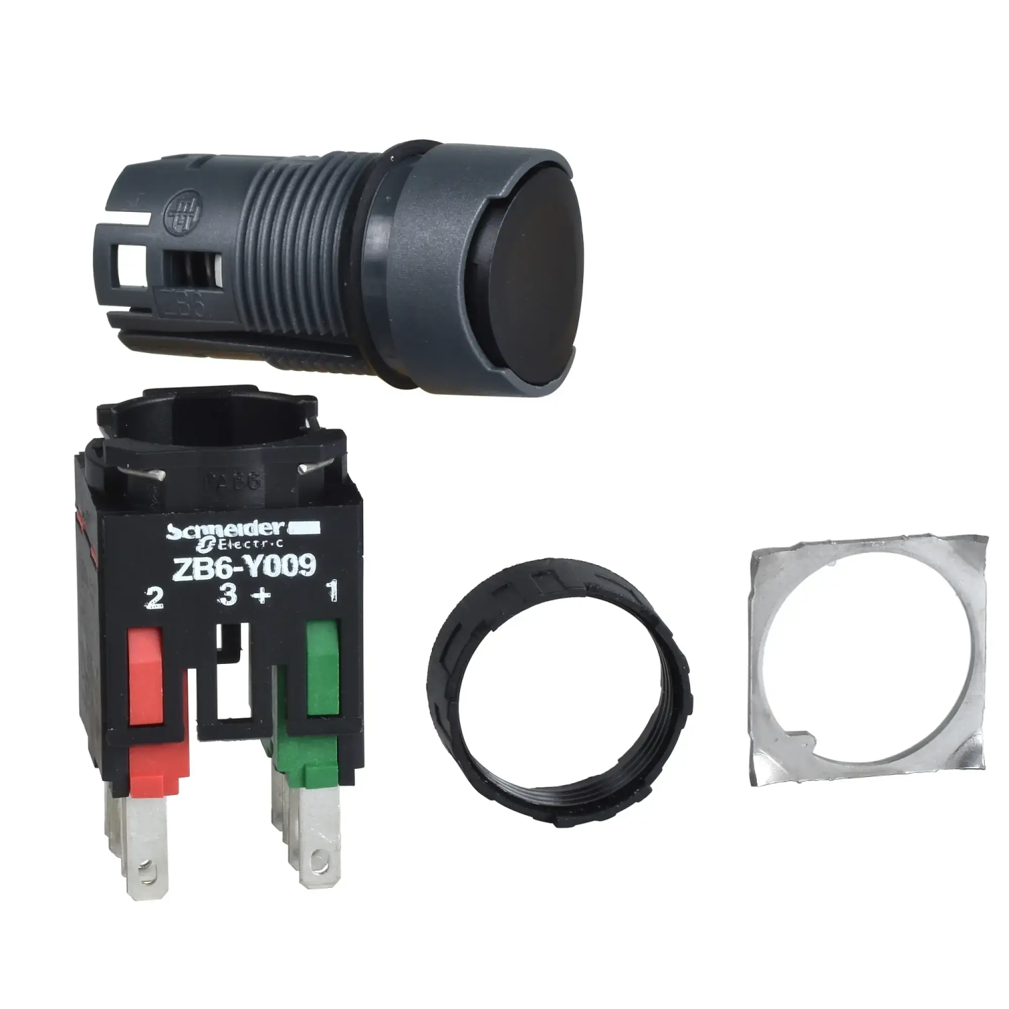 Schneider Electric XB6AA25B Push button, black Ø 16, flat, without latching, 1NO+1NC (img_008)