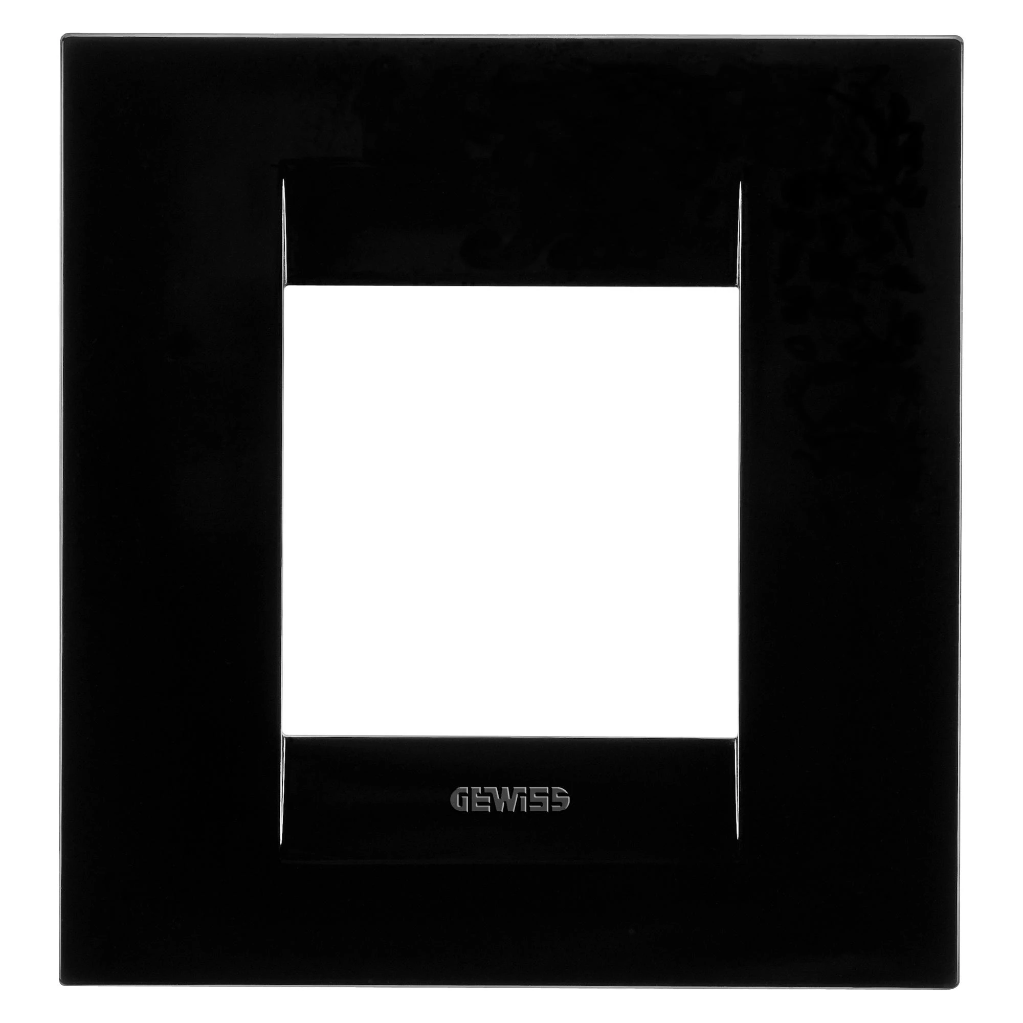 GEWISS GW16422TN GEO INTERNATIONAL PLATE - IN TECHNOPOLYMER - 2 MODULES - TONER BLACK - CHORUSMART (img_001)