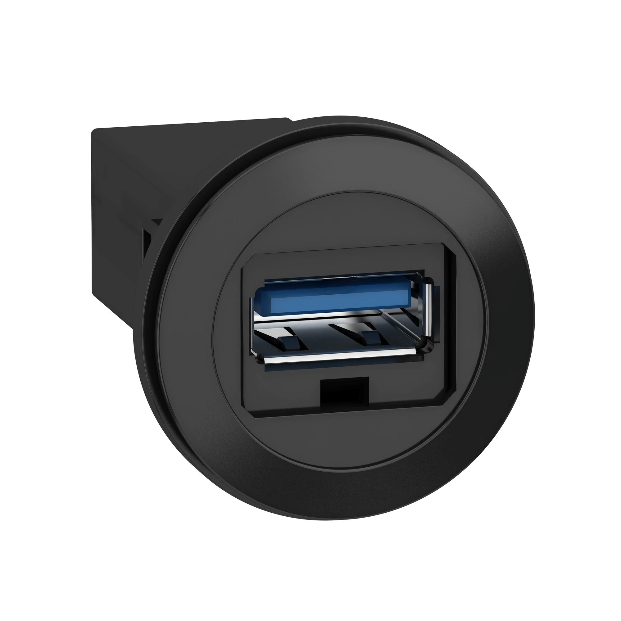 Schneider Electric XB5PUSB3 USB Mounting Socket, Harmony XB5, Plastic, Black, Interface, USB 3.0 Type A (img_001)