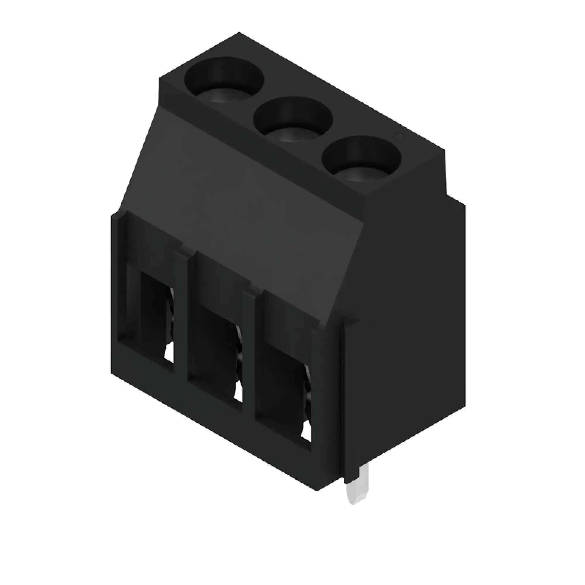 Weidmüller 2567090000 PCB terminal, 320 V, 32.5 A, Pitch in mm: 5.08, 6 mm², Number of poles: 3, Clamping yoke connection, THT solder connection, 90°, Box (img_001)