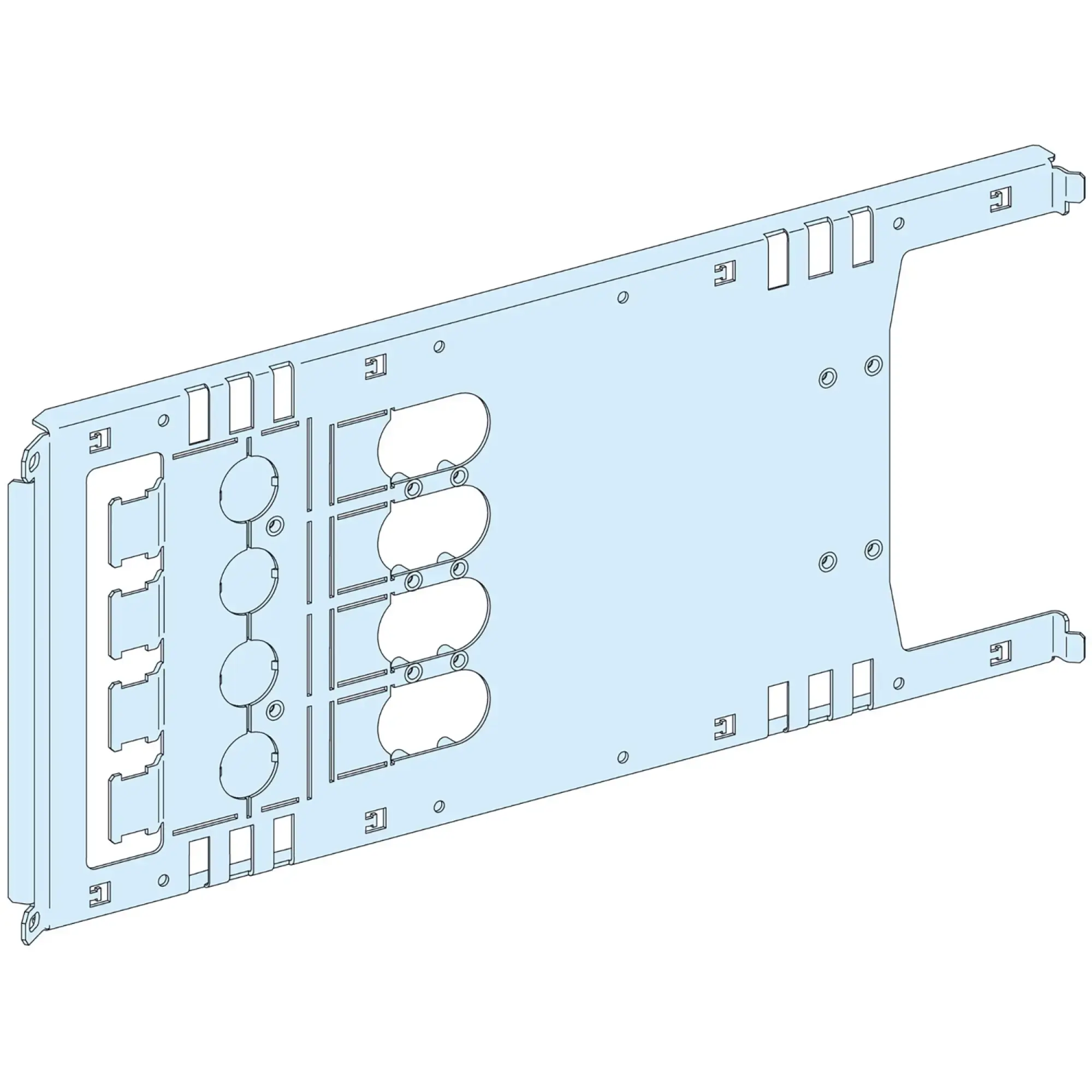 Schneider Electric LVS03454 PrismaSeT-P, Mounting plate, ComPacT NSX/NSX Vigi400-630 4-pole, Plug-in technology, horizontal, Width=650mm, Height=5 modules (img_002) Schneider Electric LVS03454 PrismaSeT-P, Mounting plate, ComPacT NSX/NSX Vigi400-630 4-pole, Plug-in technology, horizontal, Width=650mm, Height=5 modules (img_002)