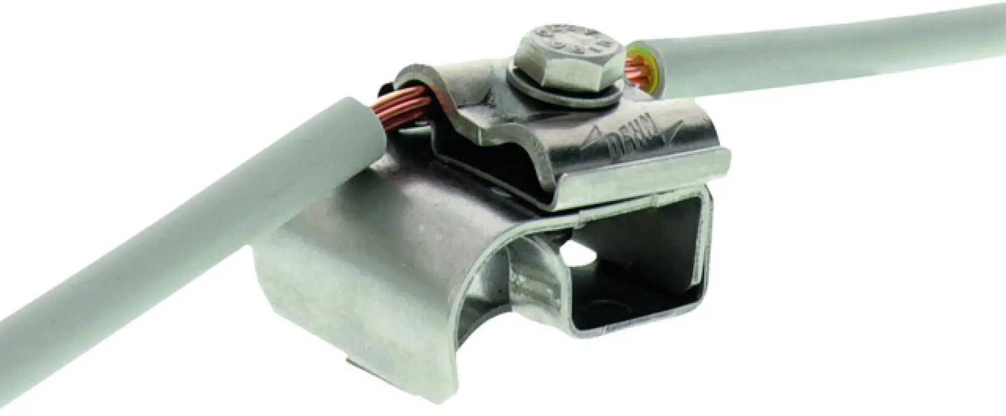 Dehn 540120 Gutter clamp StSt f. bead 16-22mm w. double cleat f. Rd 8-10mm cross-sect. area 4-50mm² (img_001)