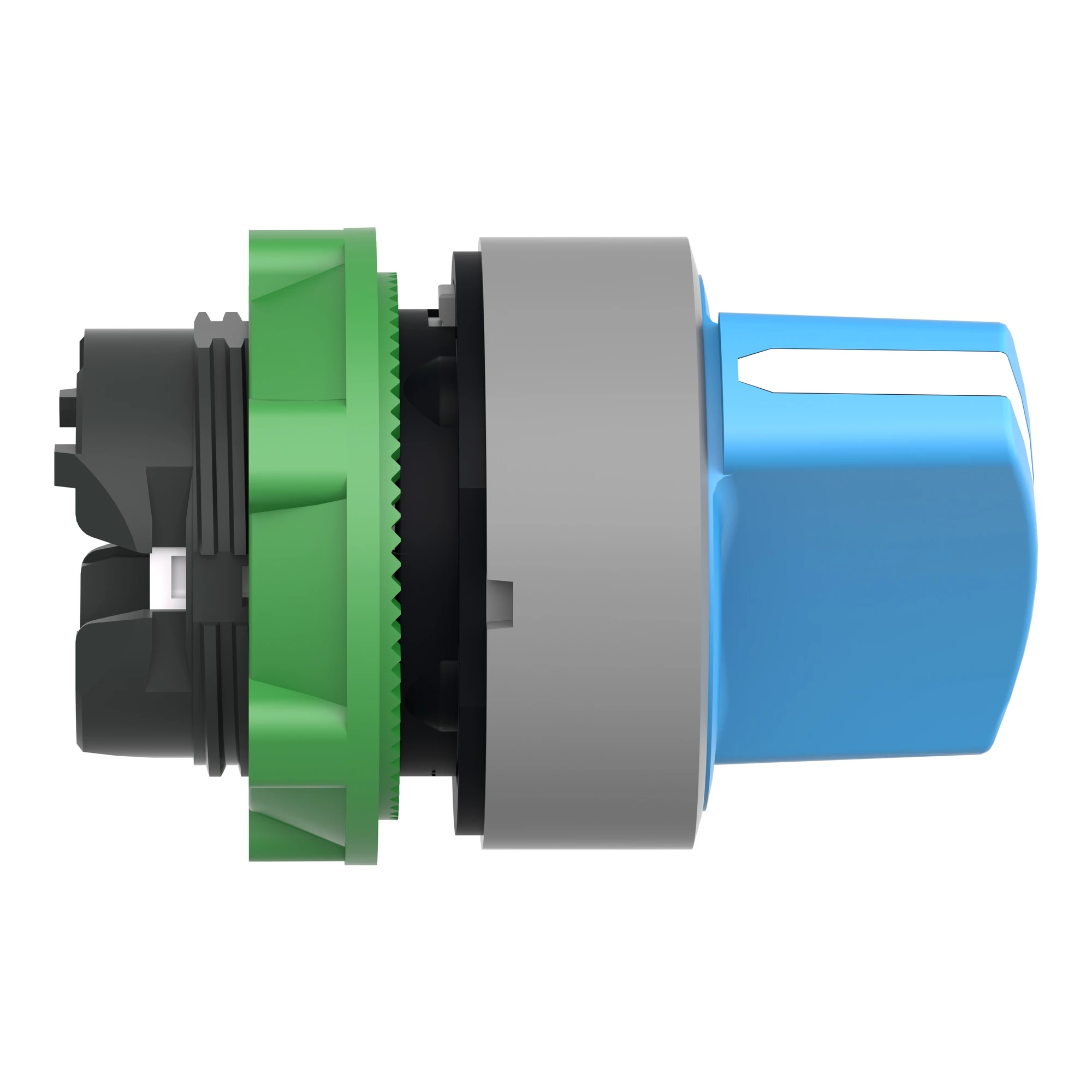 Schneider Electric ZB5AD406C0 Selector switch, front element, Harmony XB5, plastic, 22mm, light grey, blue, 2 positions, momentary (img_003)