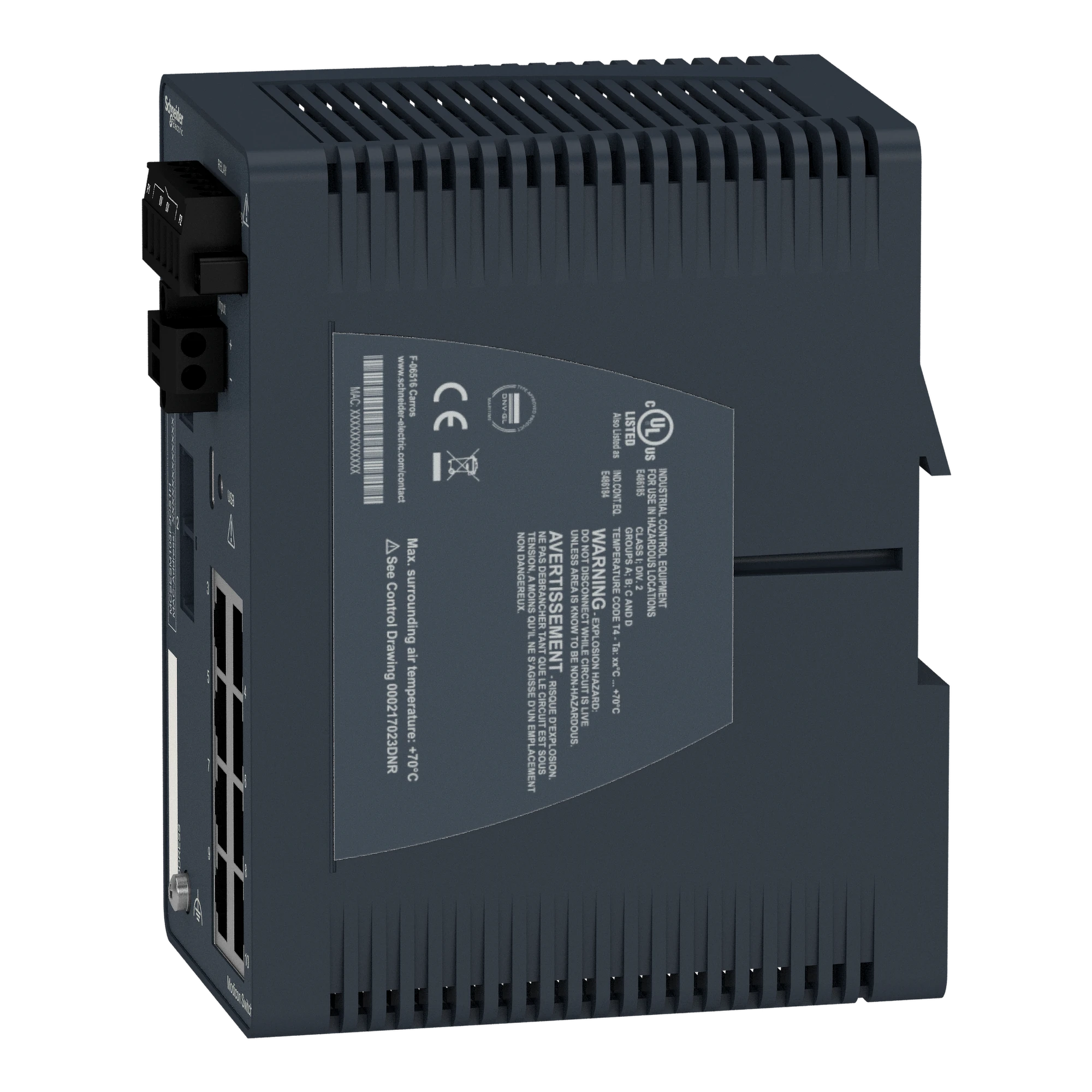 Schneider Electric MCSESM103F2CS1H Modicon Extended Managed Switch, 8 Copper Ports (8TX 10/100 Mbps) + 2 Singlemode Fiber (2FX-SM 100 Mbps), robust design (img_005) Schneider Electric MCSESM103F2CS1H Modicon Extended Managed Switch, 8 Copper Ports (8TX 10/100 Mbps) + 2 Singlemode Fiber (2FX-SM 100 Mbps), robust design (img_005)