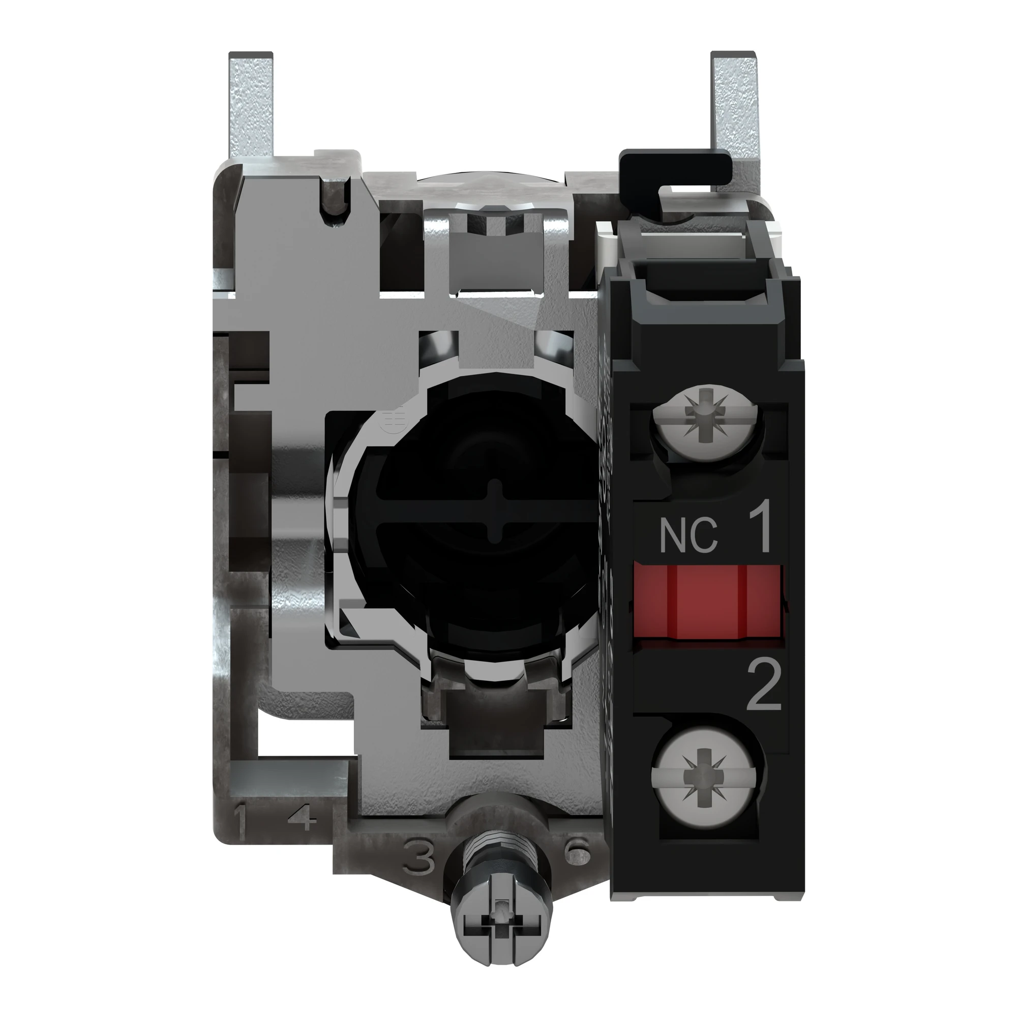 Schneider Electric XB4BA42 Push-button, Harmony XB4, Metal, 22mm, Red, Unmarked, Momentary, Screw Terminal, 1NC (img_002)