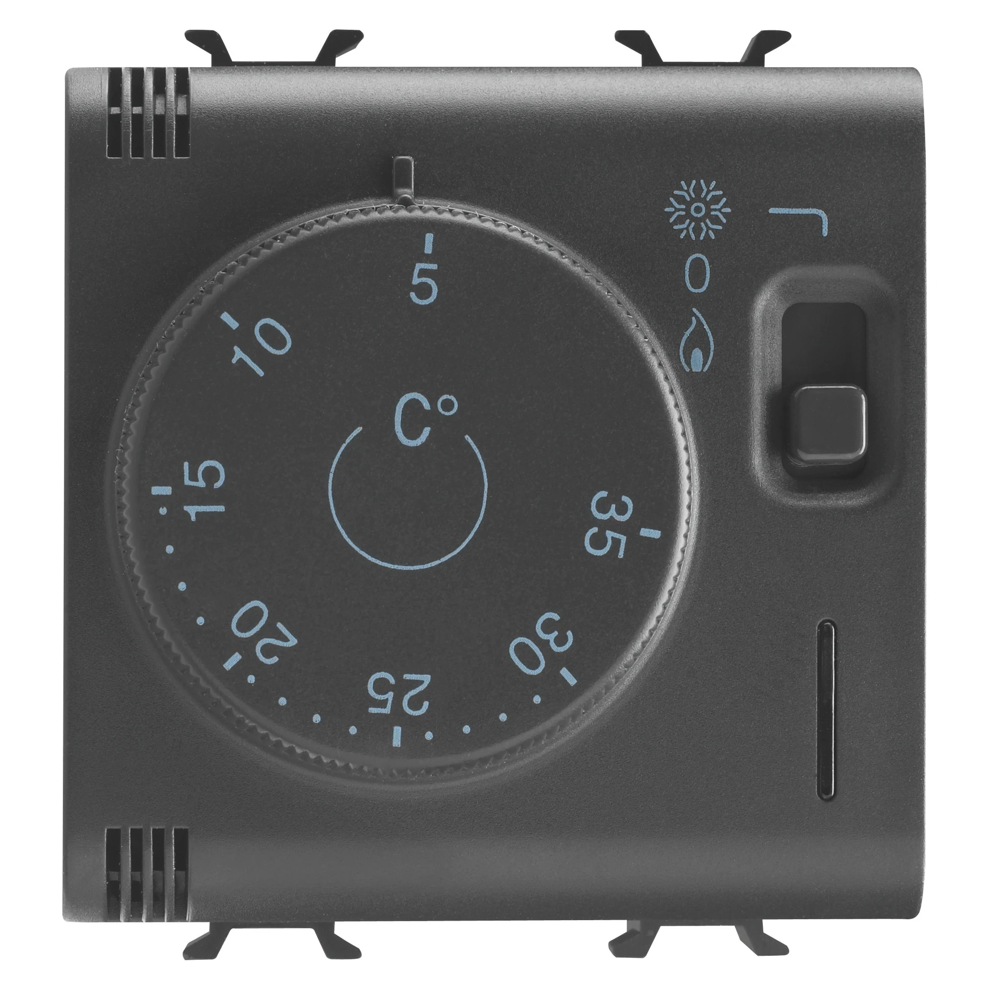 GEWISS GW12705 Thermostat UP mit Drehregler 1 Wechsler 2M 230V 8A Schwarz (img_001) GEWISS GW12705 Thermostat UP mit Drehregler 1 Wechsler 2M 230V 8A Schwarz (img_001)