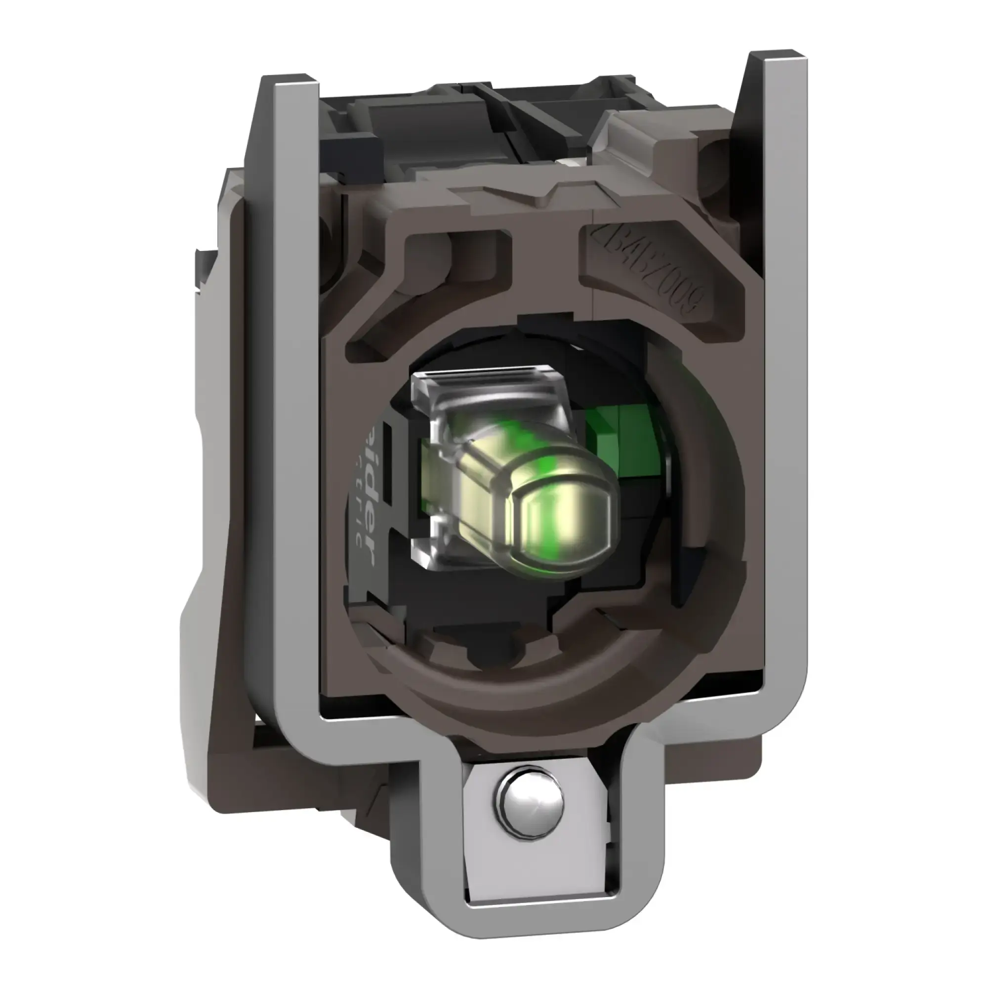 Schneider Electric ZB4BW0B11 Auxiliary contact block with mounting flange, Harmony XB4, metal, white, universal LED, 1NO, 24V ACDC (img_009)