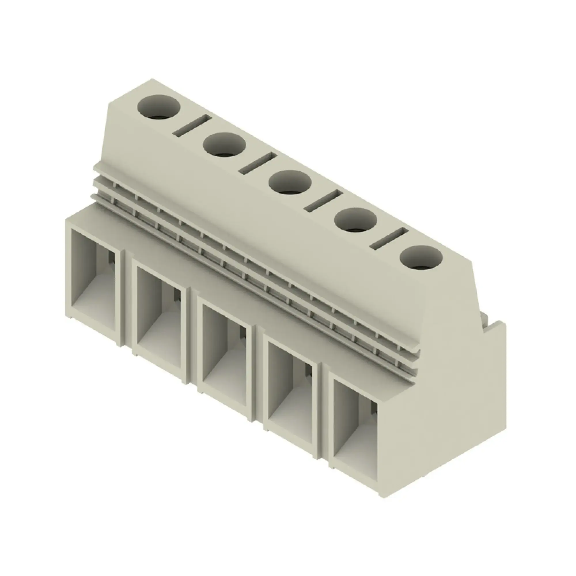 Weidmüller 1806460000 PCB terminal, 1000 V, 101 A, Pitch in mm: 15.00, 25 mm², Number of poles: 5, Clamping yoke connection, THT solder connection, 90°, Box (img_001) Weidmüller 1806460000 PCB terminal, 1000 V, 101 A, Pitch in mm: 15.00, 25 mm², Number of poles: 5, Clamping yoke connection, THT solder connection, 90°, Box (img_001)