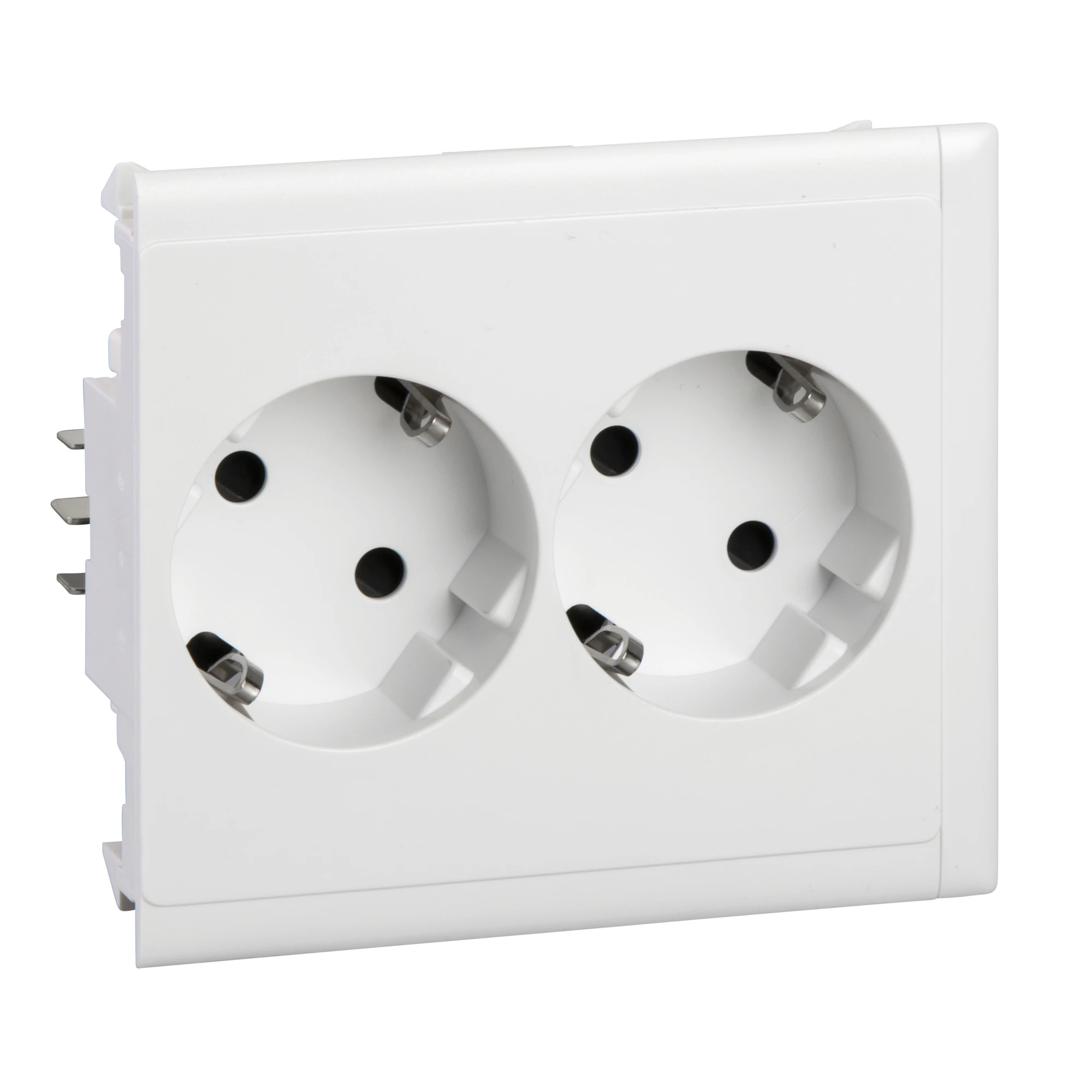 Schneider Electric 5940010 Schuko Socket CYB-PS 37 degrees Slave Double 16A/250V inline Master/Slave white 9016 (img_001) Schneider Electric 5940010 Schuko Socket CYB-PS 37 degrees Slave Double 16A/250V inline Master/Slave white 9016 (img_001)