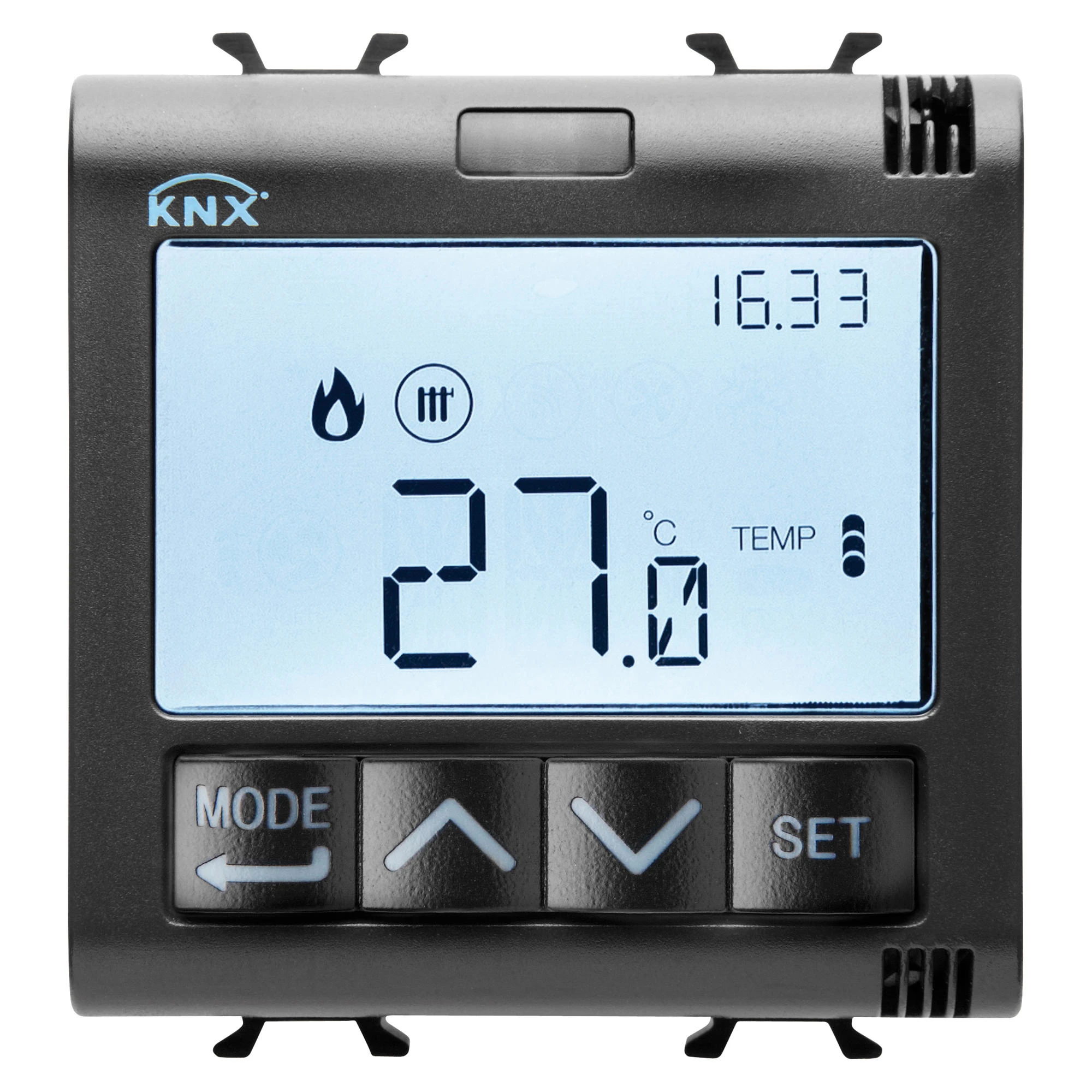 GEWISS GW12795H KNX Thermostat mit Feuchtemanagement 2M Schwarz (img_001) GEWISS GW12795H KNX Thermostat mit Feuchtemanagement 2M Schwarz (img_001)