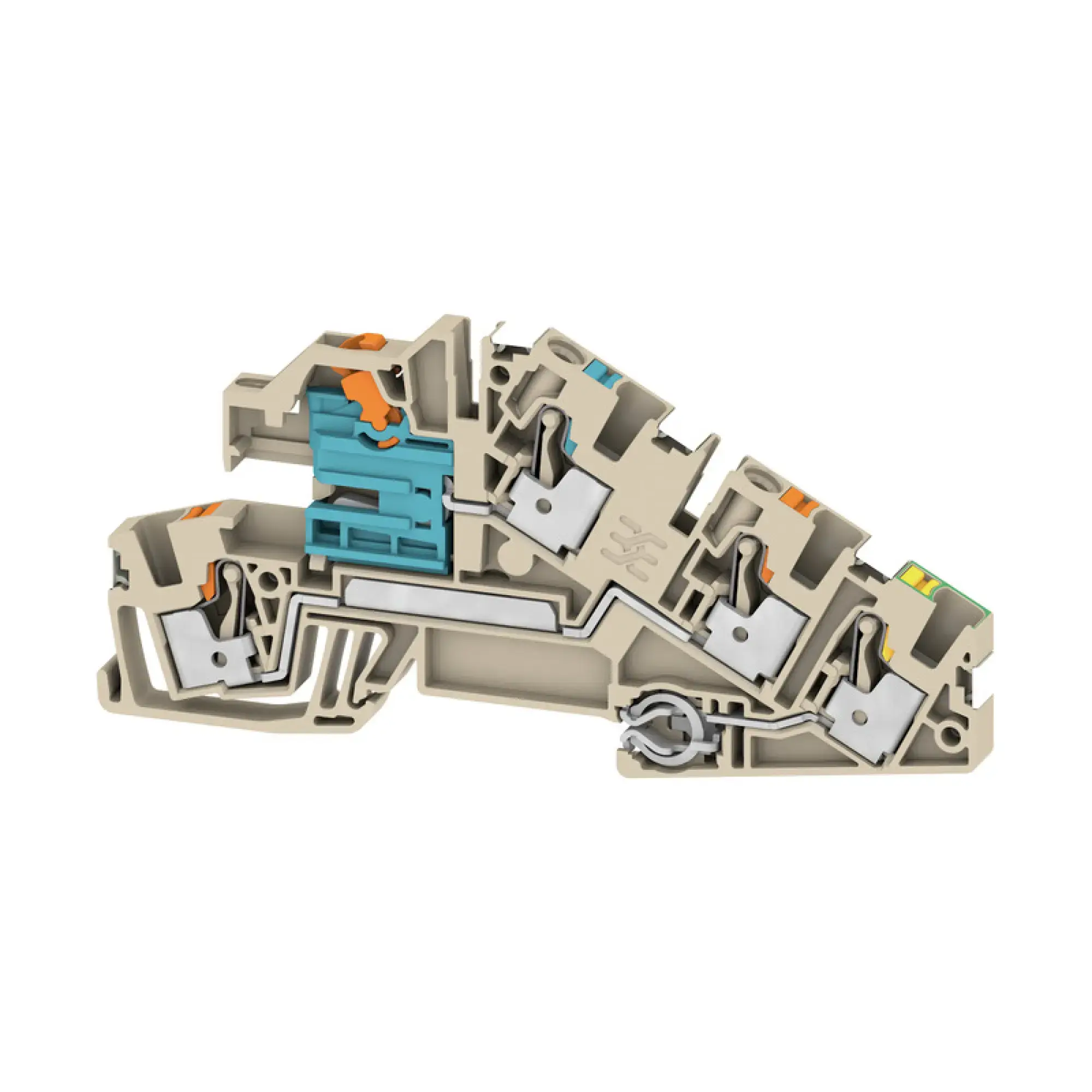 Weidmüller 2782730000 Multi level installation terminal block, PUSH IN, dark beige, 4 mm², 30 A, 250 V, Number of connections: 5, Number of levels: 3 AITB 4 BB NDT-L-PE DL (img_001)