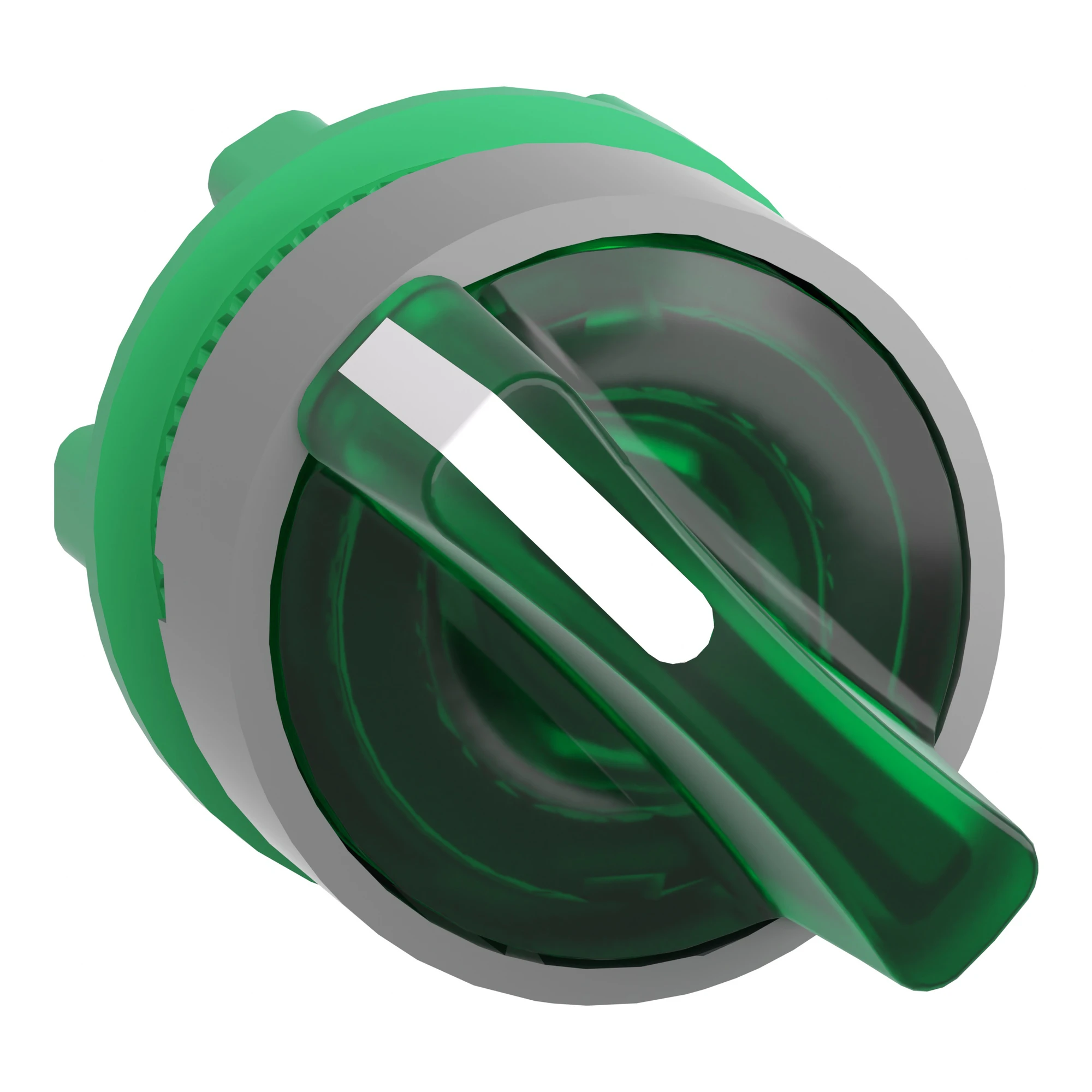 Schneider Electric ZB5AK1233C0 Illuminated selector switch, front element, Harmony XB5, plastic, 22mm green, for universal LEDs, 2 positions, latching (img_001)