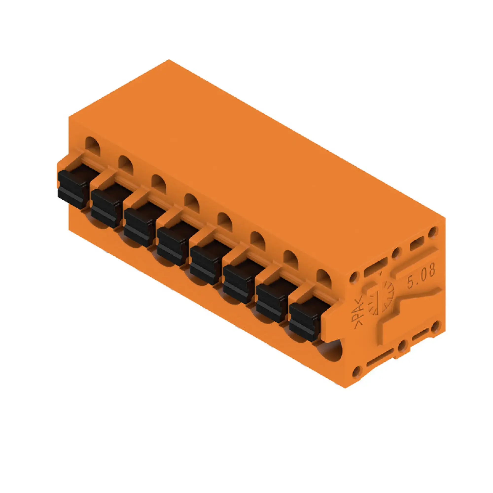 Weidmüller 1330780000 PCB terminal, 320 V, 24 A, Pitch in mm: 5.08, 2.5 mm², Number of poles: 8, PUSH IN with actuator, THT solder connection, 90°, Box (img_001) Weidmüller 1330780000 PCB terminal, 320 V, 24 A, Pitch in mm: 5.08, 2.5 mm², Number of poles: 8, PUSH IN with actuator, THT solder connection, 90°, Box (img_001)