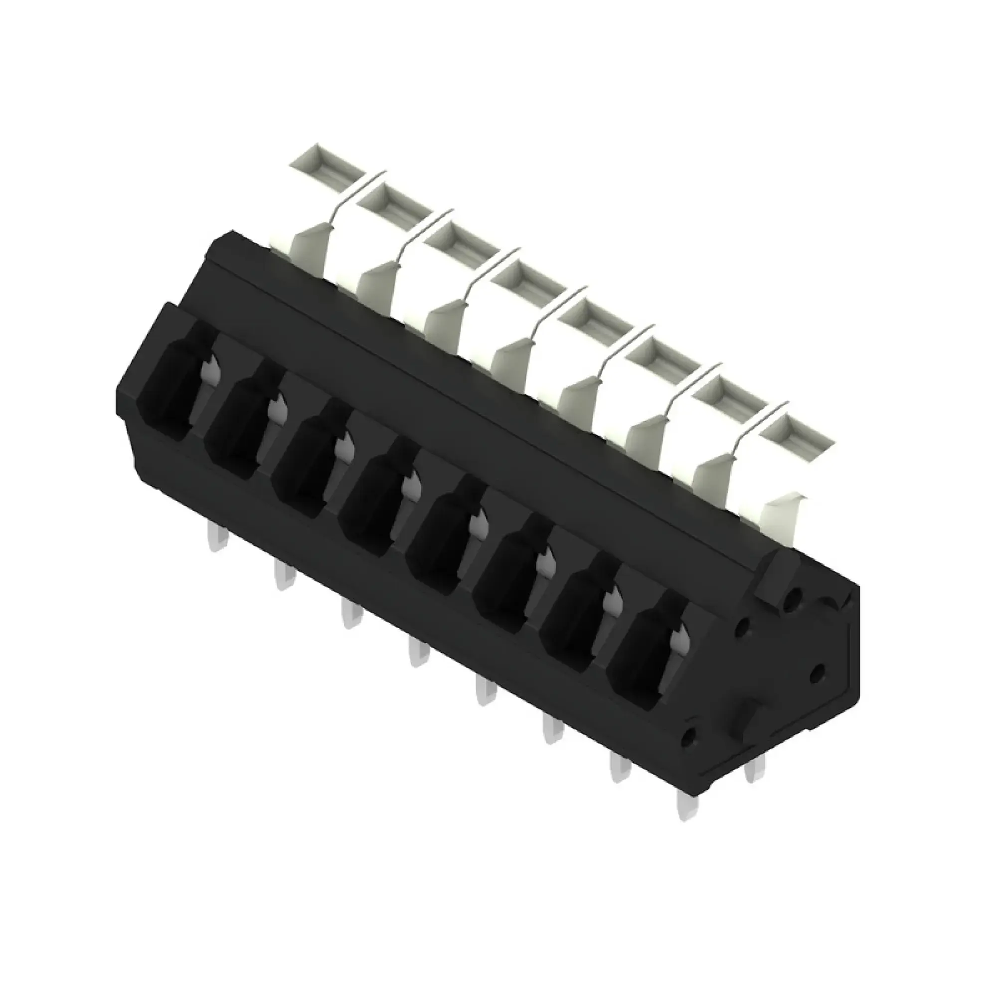 Weidmüller 1811570000 PCB terminal, 320 V, 24 A, Pitch in mm: 5.00, 2.5 mm², Number of poles: 8, Tension clamp connection with actuator, THT solder connection, 135°, Box (img_001) Weidmüller 1811570000 PCB terminal, 320 V, 24 A, Pitch in mm: 5.00, 2.5 mm², Number of poles: 8, Tension clamp connection with actuator, THT solder connection, 135°, Box (img_001)