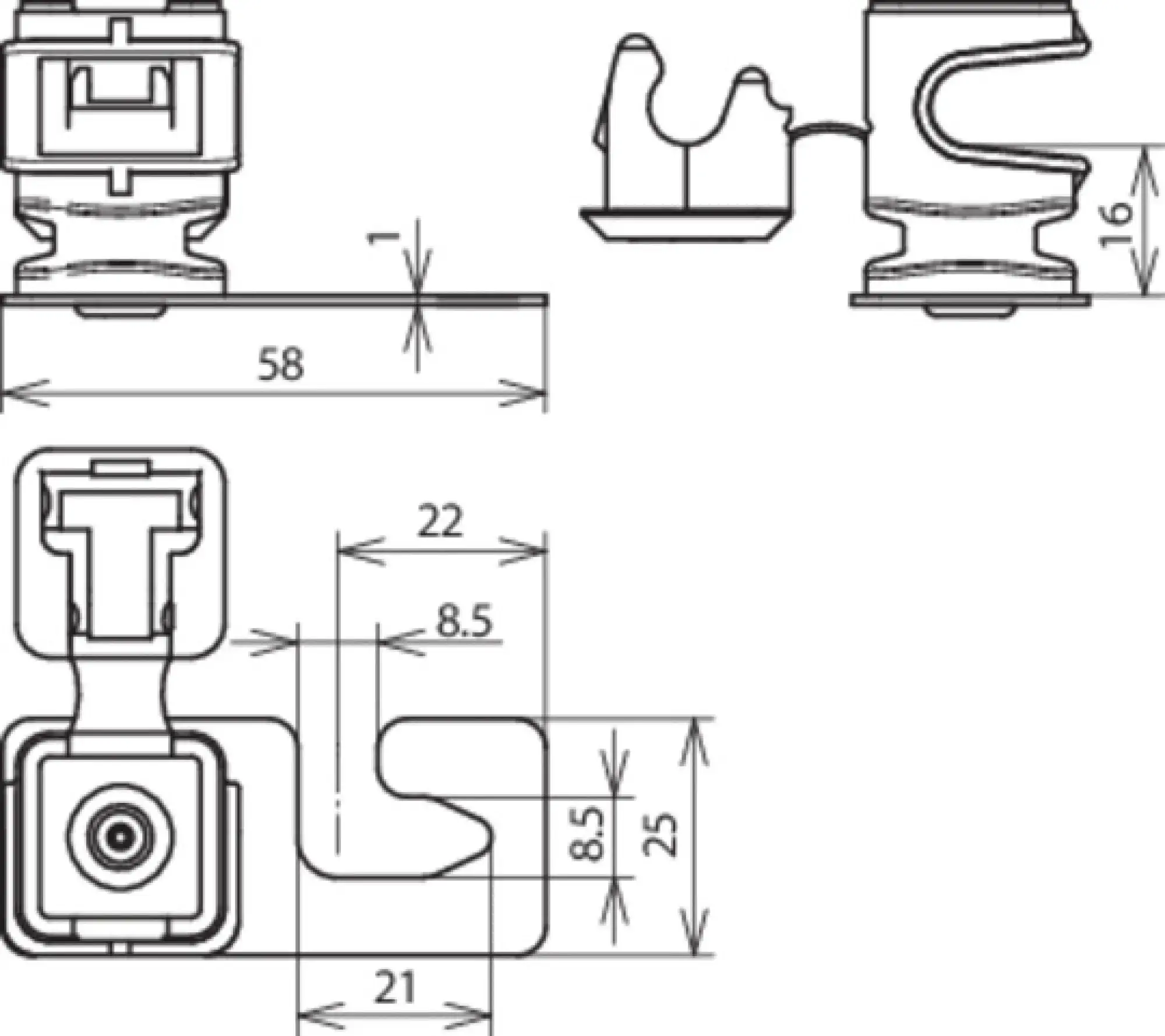 Dehn 204906 Roof cond. holder f. corrug. sheet roofs prof. 5/8 w. DEHNsnap 8mm StSt/pl. grey (img_002)