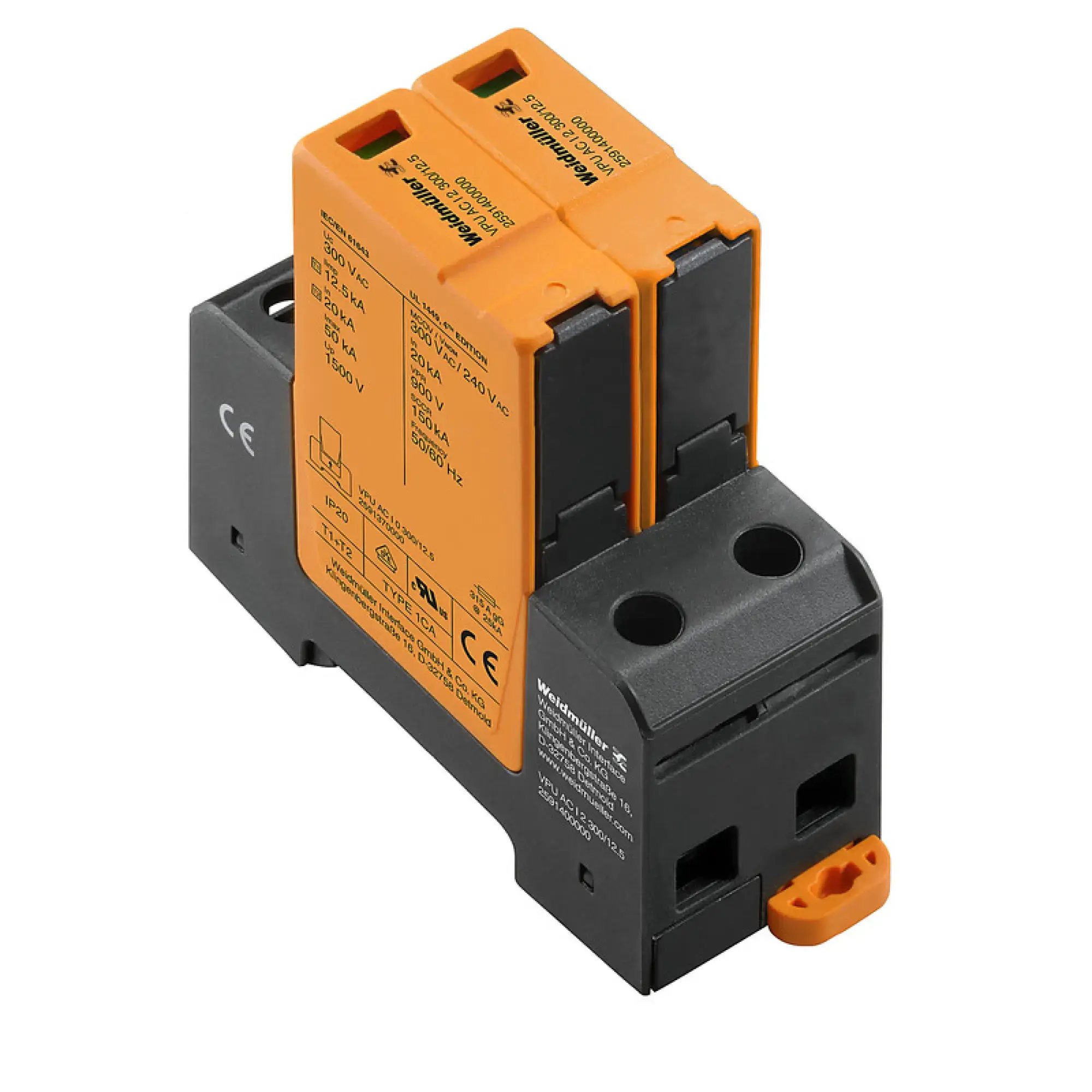 Weidmüller 2591400000 Surge voltage arrester (power supply systems), Surge protection, Type I + II, Low voltage network: Single-phase, TN, III, IV, AC, 230 V (img_001) Weidmüller 2591400000 Surge voltage arrester (power supply systems), Surge protection, Type I + II, Low voltage network: Single-phase, TN, III, IV, AC, 230 V (img_001)