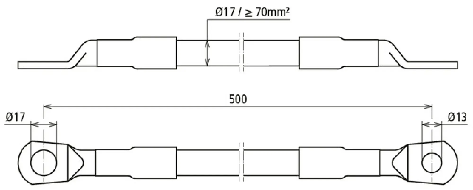 Dehn 419512 Steel rope earthing connector, cable lug on both ends D 13/17mm L 500mm (img_002)