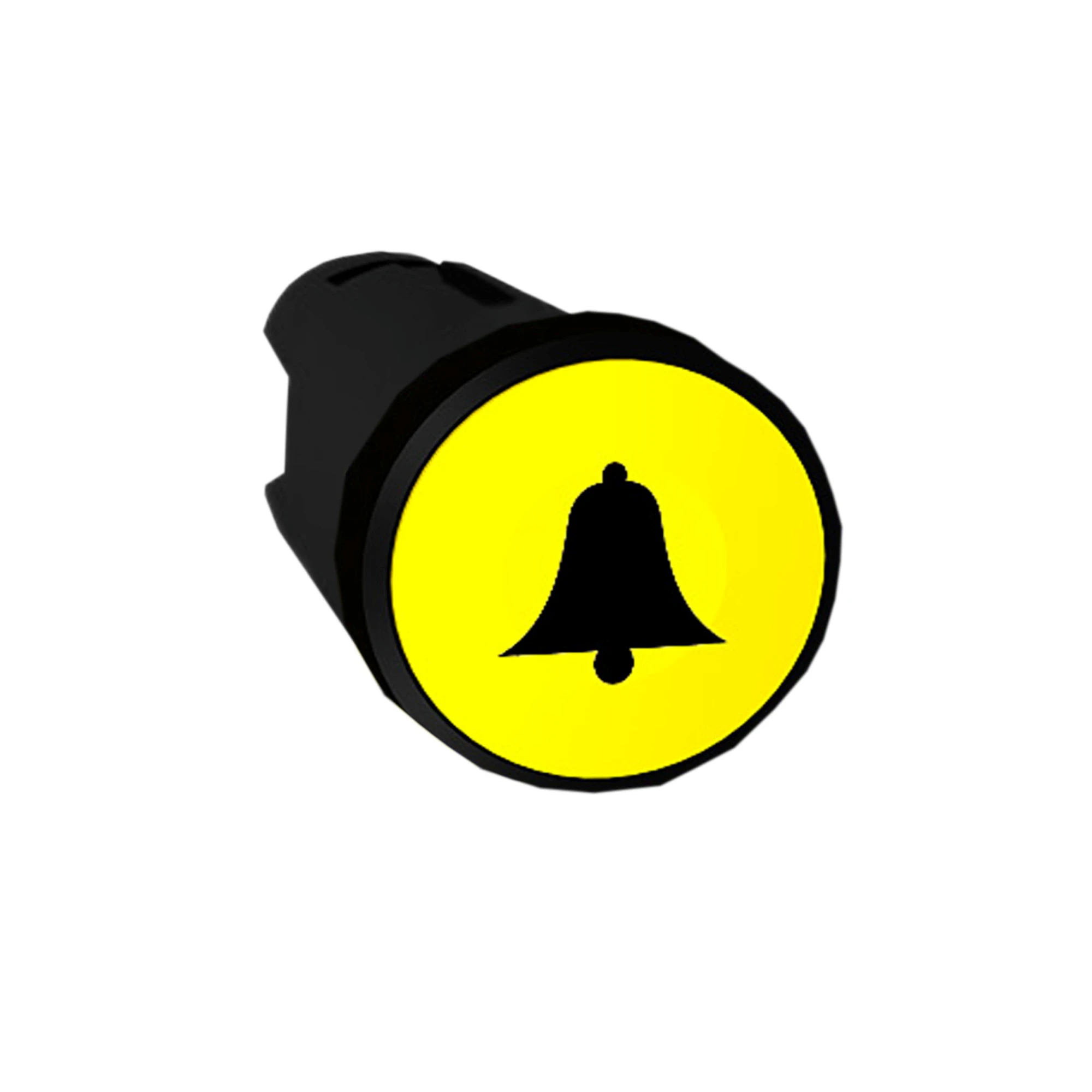 Schneider Electric ZB5AA551 Push Button, Front Element, Harmony XB5, Plastic, 22mm, Yellow, labeled Bell, Momentary (img_001)