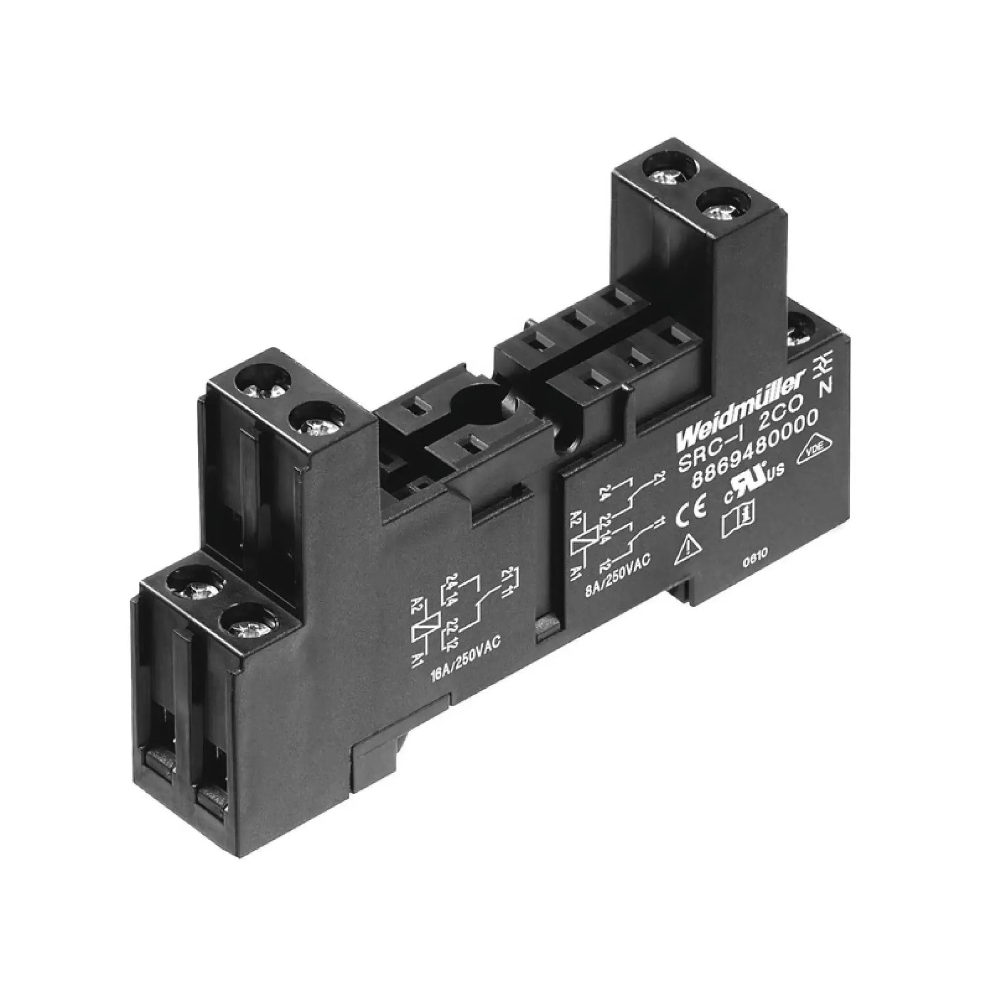 Weidmüller 8869480000 Relay socket, IP20, 2 CO contact , 8 A, Screw connection (img_001)