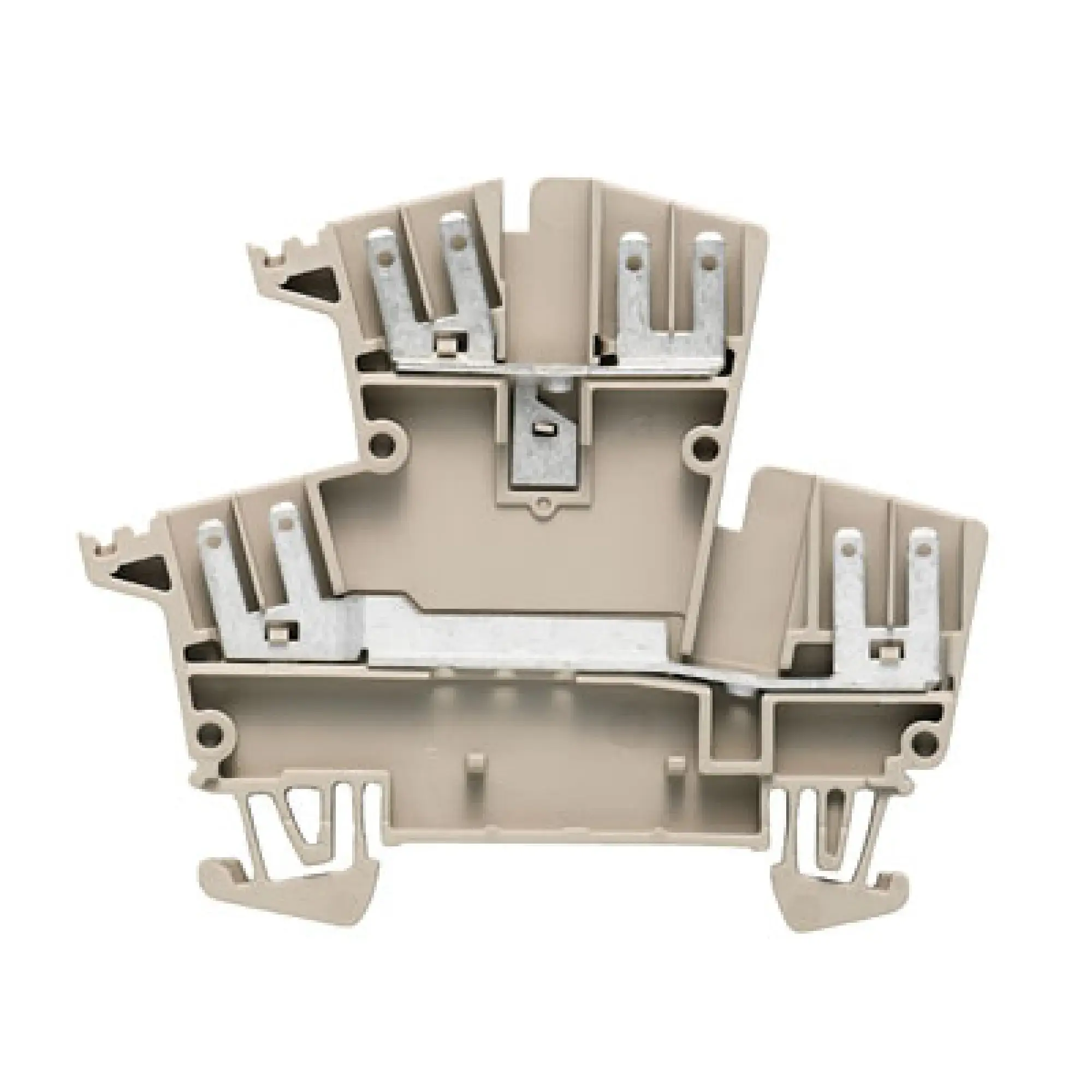 Weidmüller 1021700000 Multi-tier modular terminal, Flat-blade connection, dark beige, 1 mm², 400 V, 400 V, Number of connections: 8, Number of levels: 2, TS 35, V-0, Wemid (img_001)