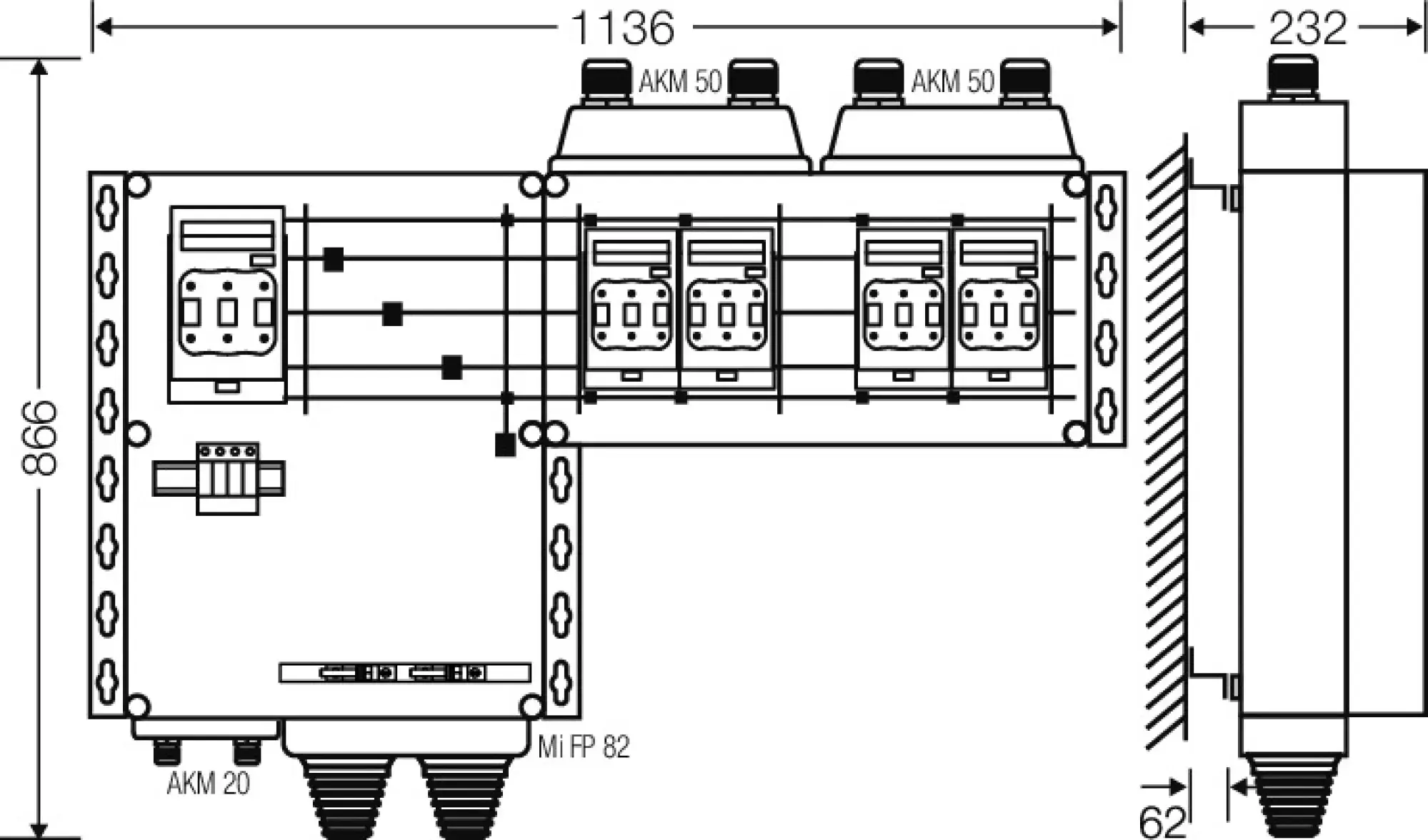 Hensel 20001508 Mi-Hauptleitungsverteiler 4x3xNH 00 , 125 A, 5polige Sammelschiene 250 A Mi HV 9154 S (img_002)