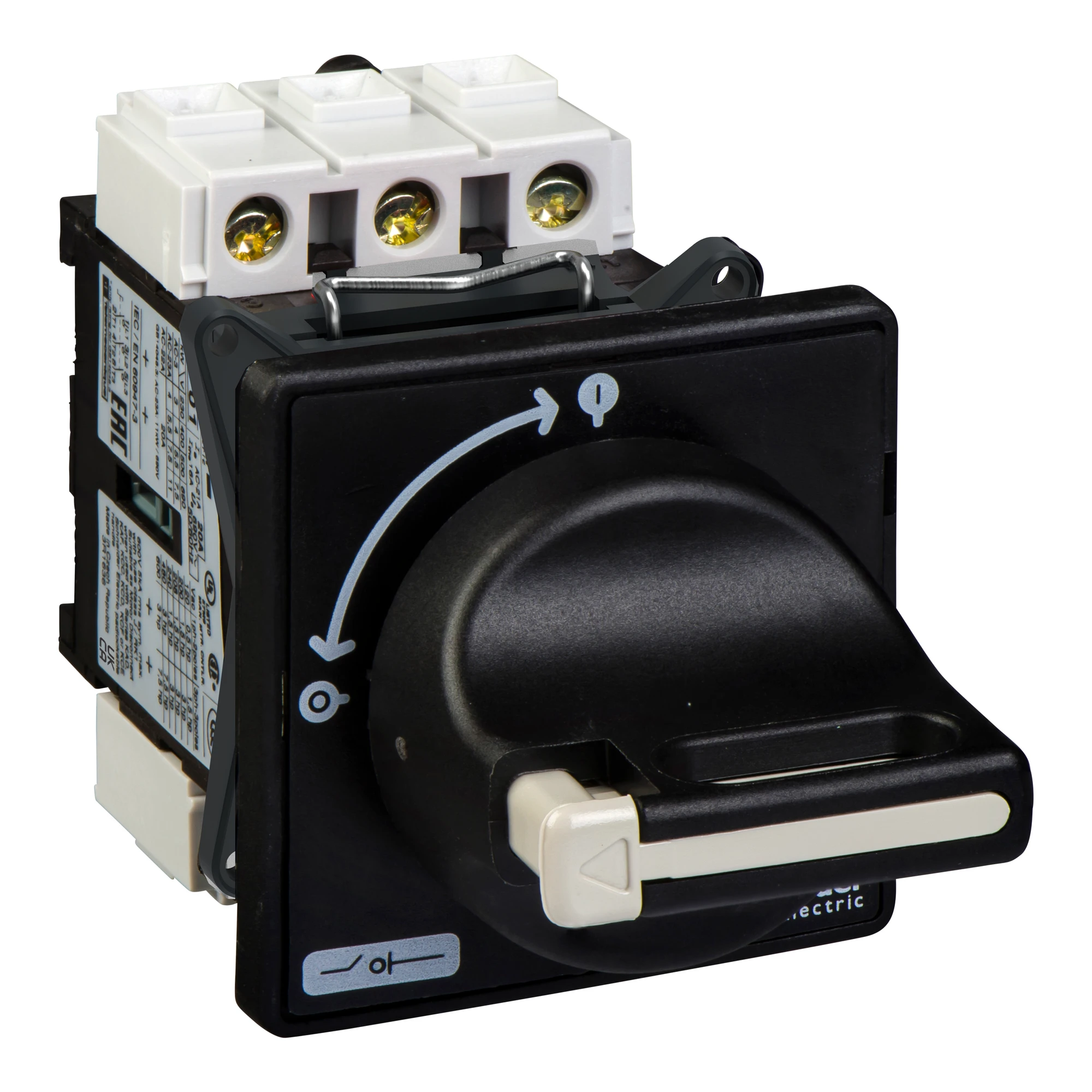 Schneider Electric VBD01 Main switch, D=22.5mm, 3p, 690V AC, 20A, lockable black handle (img_001) Schneider Electric VBD01 Main switch, D=22.5mm, 3p, 690V AC, 20A, lockable black handle (img_001)
