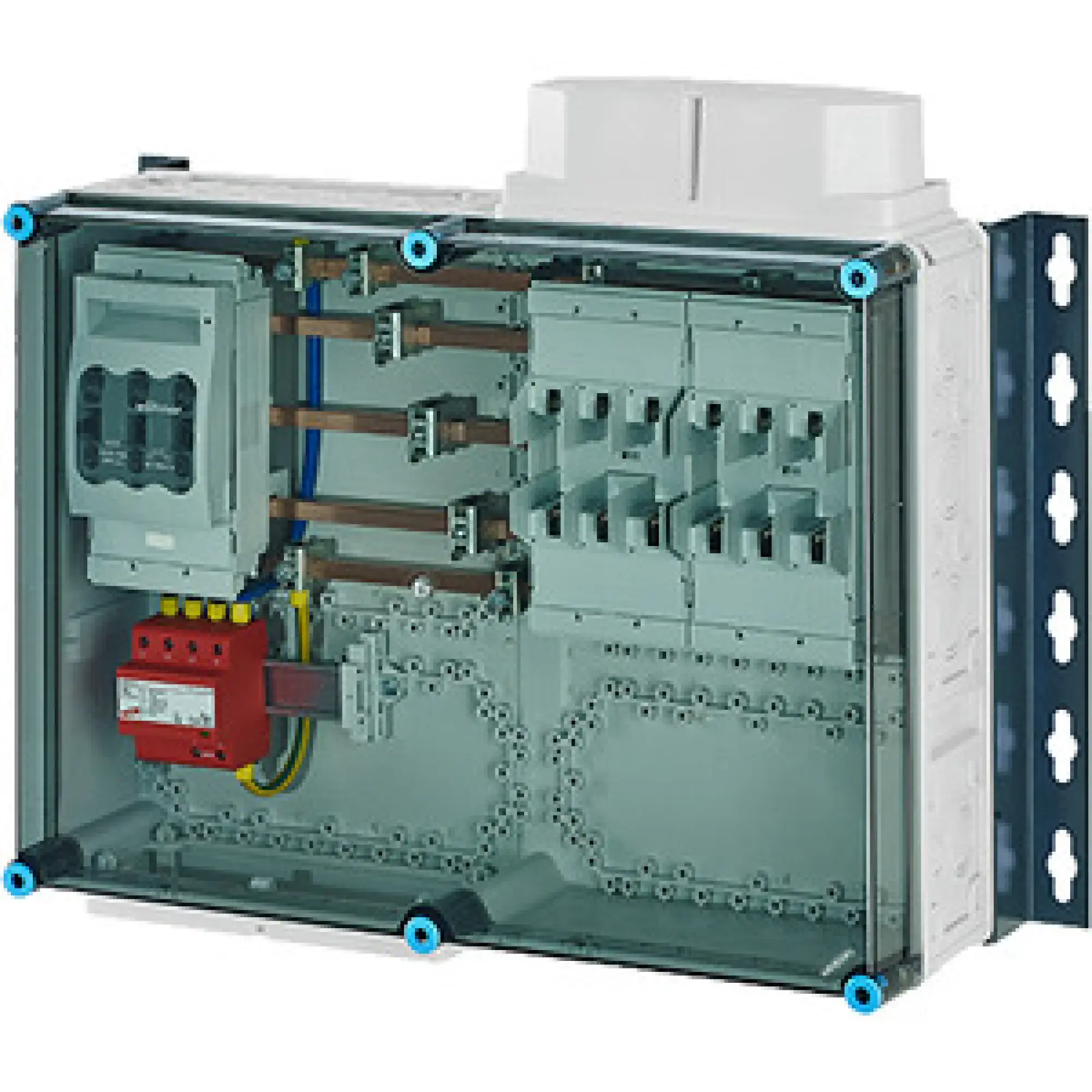 Hensel 20001506 anschlussfertiger Verteiler 2x3xNH 00 , 125 A, 5polige Sammelschiene 250 A Mi AS 4142 S (img_001)