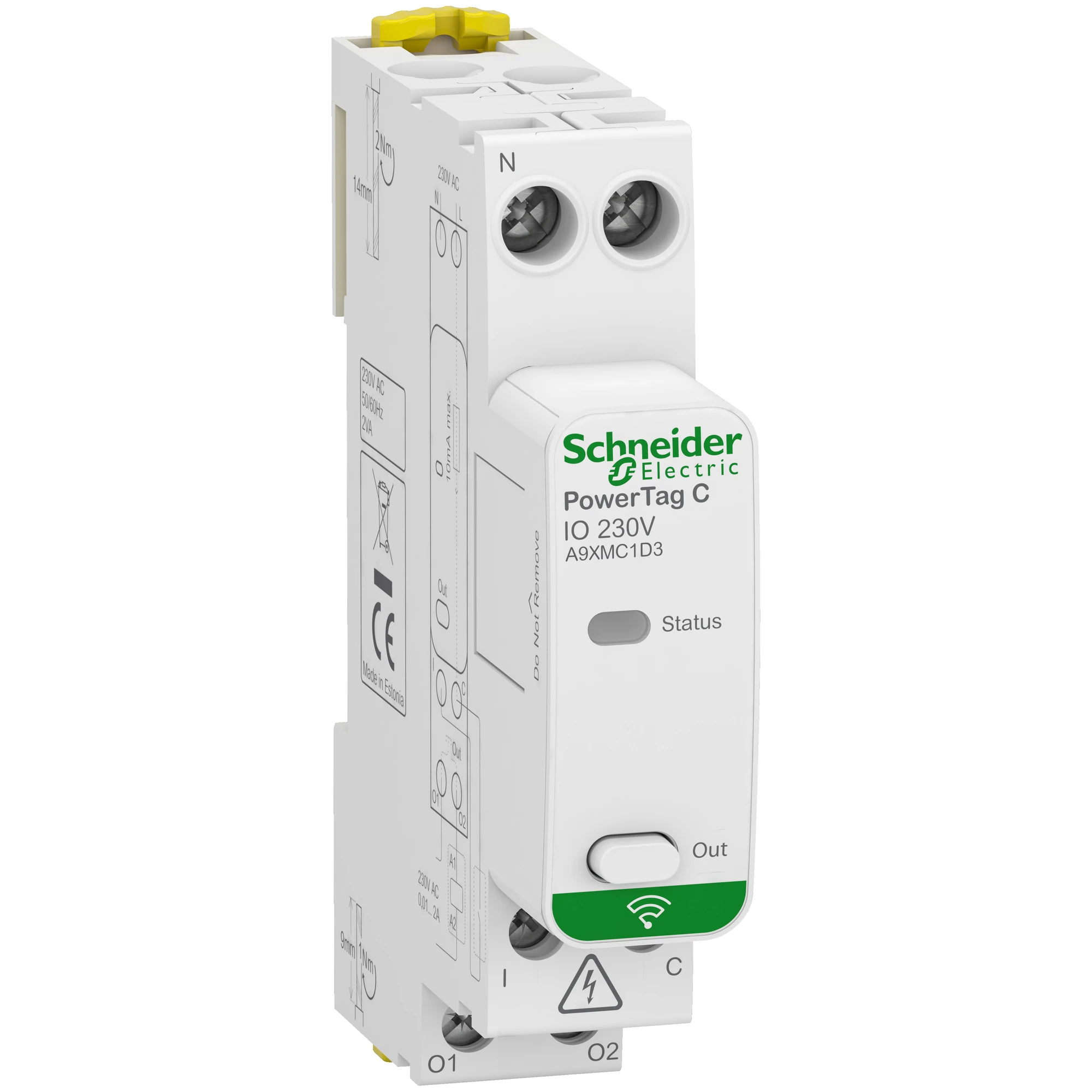 Schneider Electric A9XMC1D3 PowerTag C IO 230V, digital input and output, wireless transmission to Wiser IP / PowerTag Link (img_001) Schneider Electric A9XMC1D3 PowerTag C IO 230V, digital input and output, wireless transmission to Wiser IP / PowerTag Link (img_001)