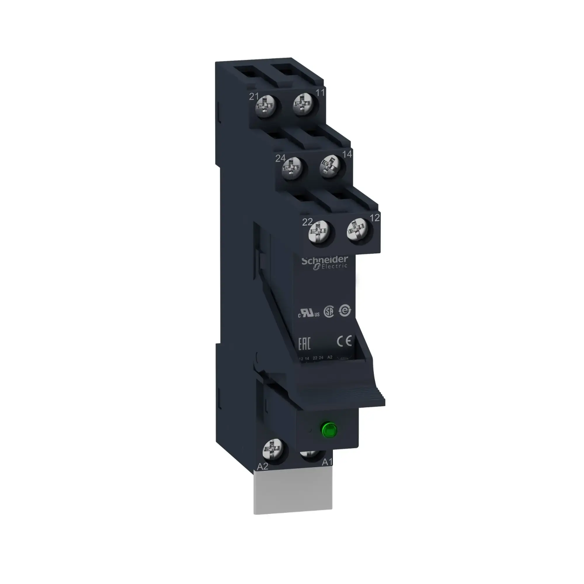 Schneider Electric RSB2A080B7PV Interface relay 2W 8A 24VAC base clamp varistor shield mounted (img_003)