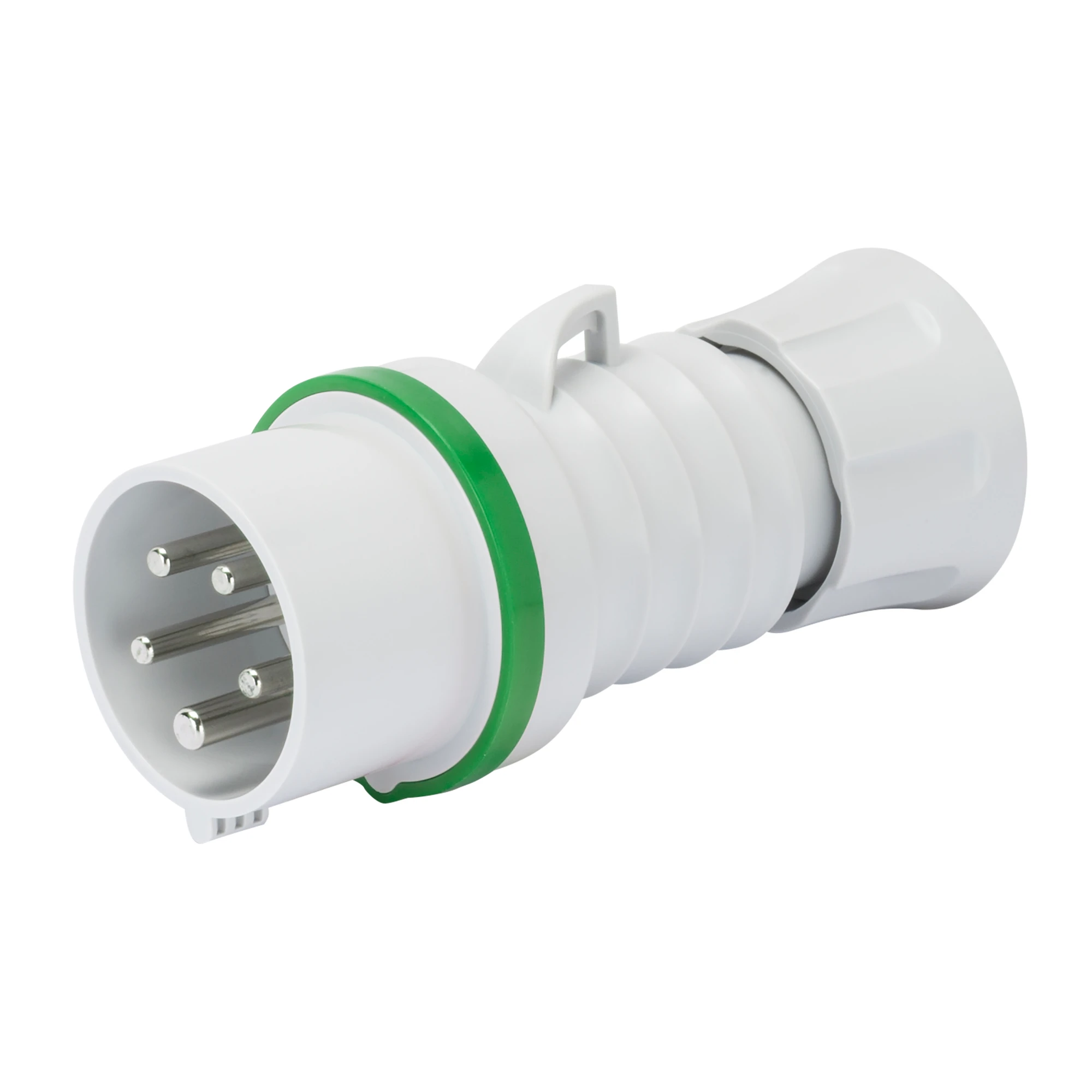 GEWISS GW60723H STRAIGHT PLUG HP - IP44/IP54 - 3P+N+E 32A >50V 100-300HZ - GREEN - 10H - SCREW WIRING (img_001)