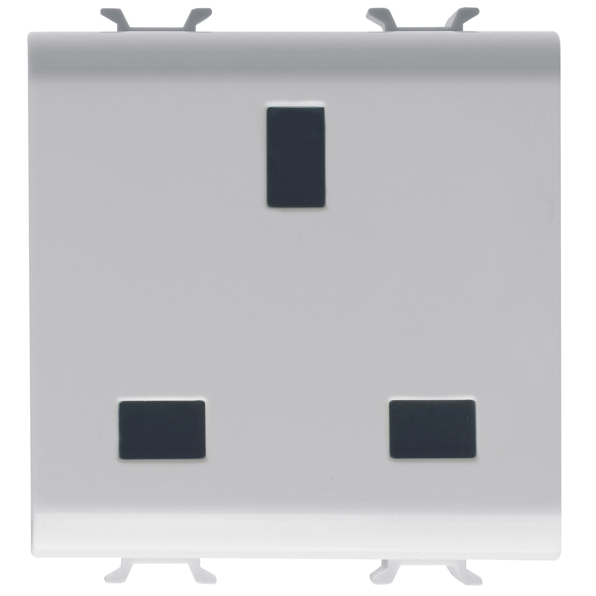 GEWISS GW10296 BRITISH STANDARD SOCKET-OUTLET 250V ac - 2P+E 13A - 2 GANG - GLOSSY WHITE - CHORUSMART (img_001)