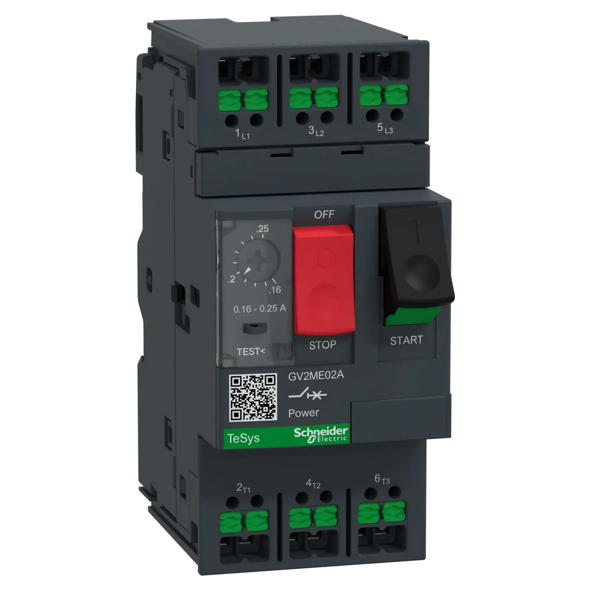 Schneider Electric GV2ME02A Motorschutzschalter, 3p, 0,16-0,25A, Tasterbetätigung, SnapIN Anschlussklemmen (img_001) Schneider Electric GV2ME02A Motorschutzschalter, 3p, 0,16-0,25A, Tasterbetätigung, SnapIN Anschlussklemmen (img_001)