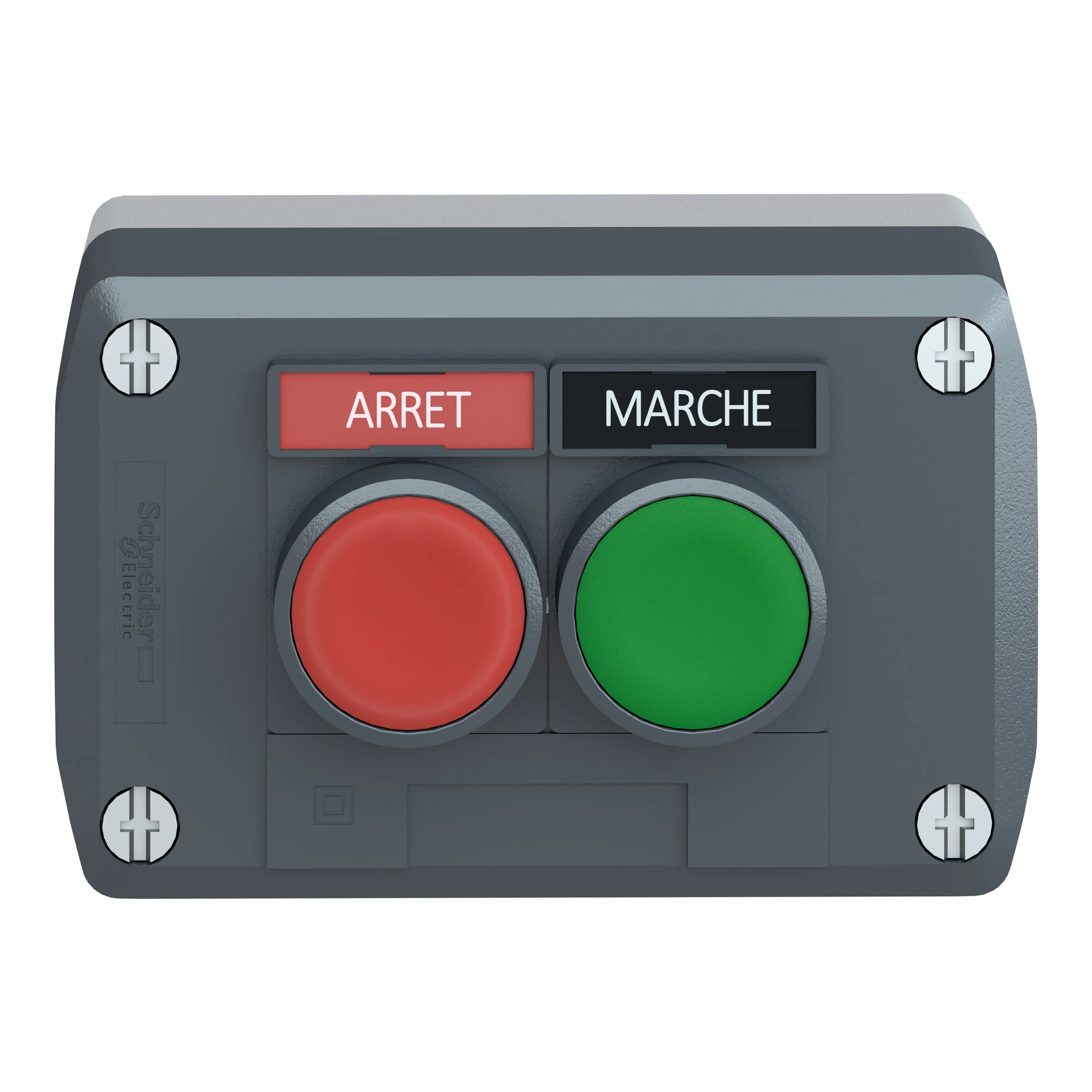 Schneider Electric XALD211 Surface mounting enclosure, Harmony XALD, plastic, dark gray, 2 push buttons, green, red, STOP, START, 22mm, 1NC+1NO (img_005) Schneider Electric XALD211 Surface mounting enclosure, Harmony XALD, plastic, dark gray, 2 push buttons, green, red, STOP, START, 22mm, 1NC+1NO (img_005)