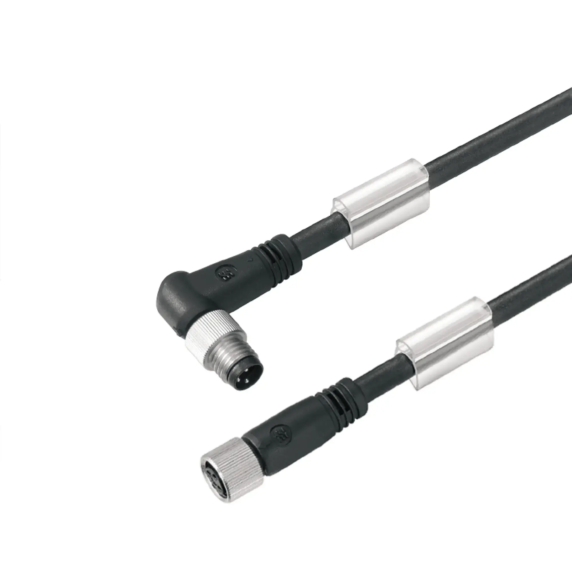 Weidmüller 1073020150 Sensor-actuator Cable (assembled), Connecting line, M8 / M8, Number of poles: 3, pin, angled - bush straight, LED: No, Cable length: 1.5 m, Shielded: (img_001)