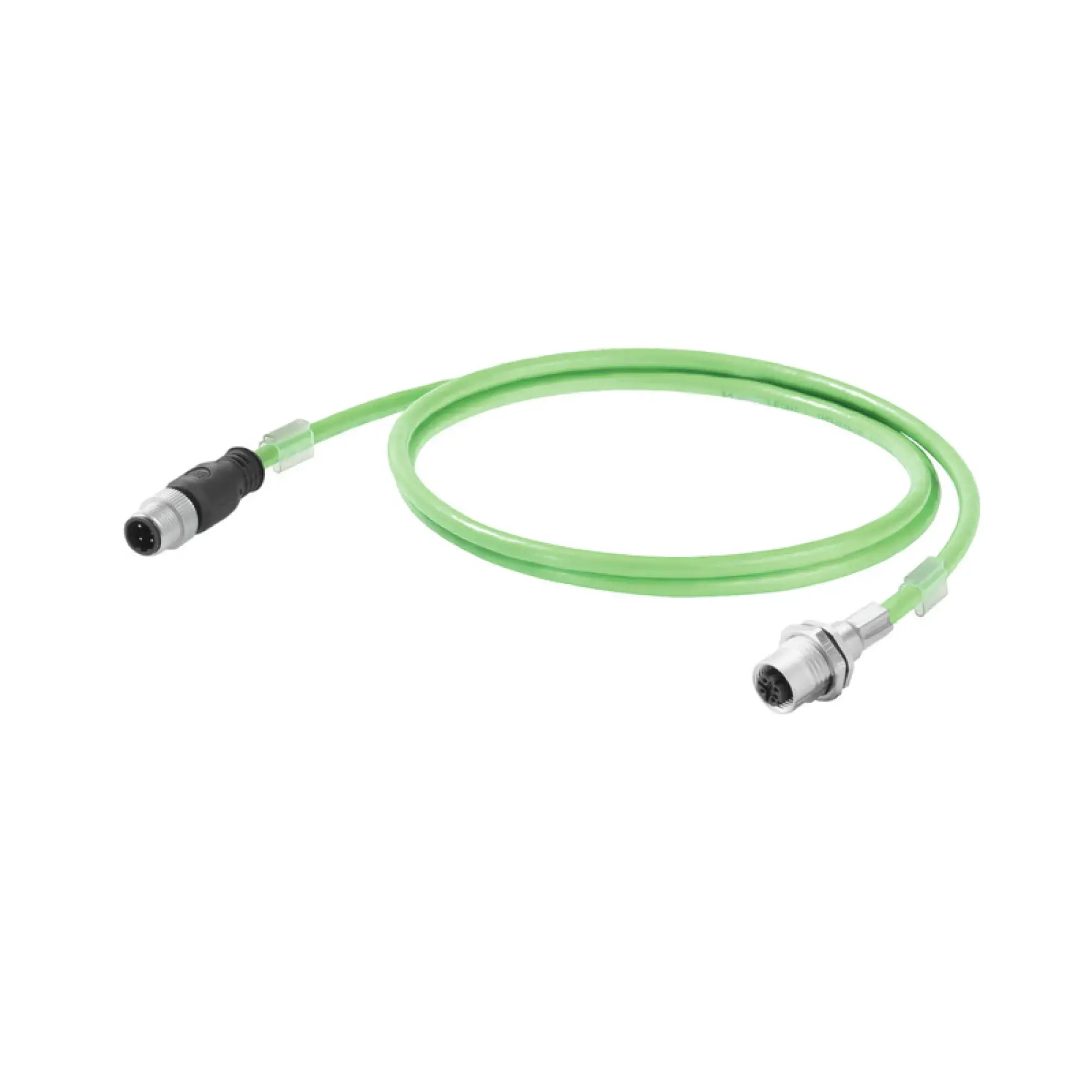 Weidmüller 1244130020 PROFINET Cable (assembled), M12 D-code – flange, M12 D-code – pin straight, Number of poles: 4, Length: 2 m (img_001)
