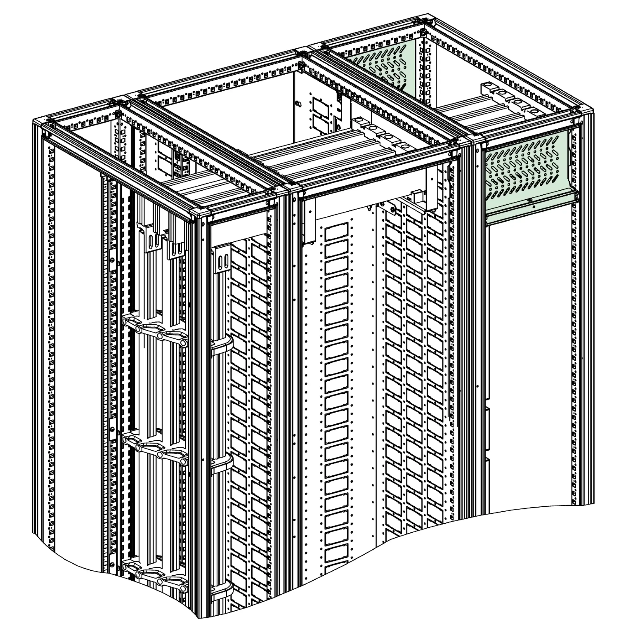 Schneider Electric NSYHPF2B3M4 PanelSeT SFM horizontale Sammelschienenbarriere 3M - Formular 2b - B400 mm (img_001)