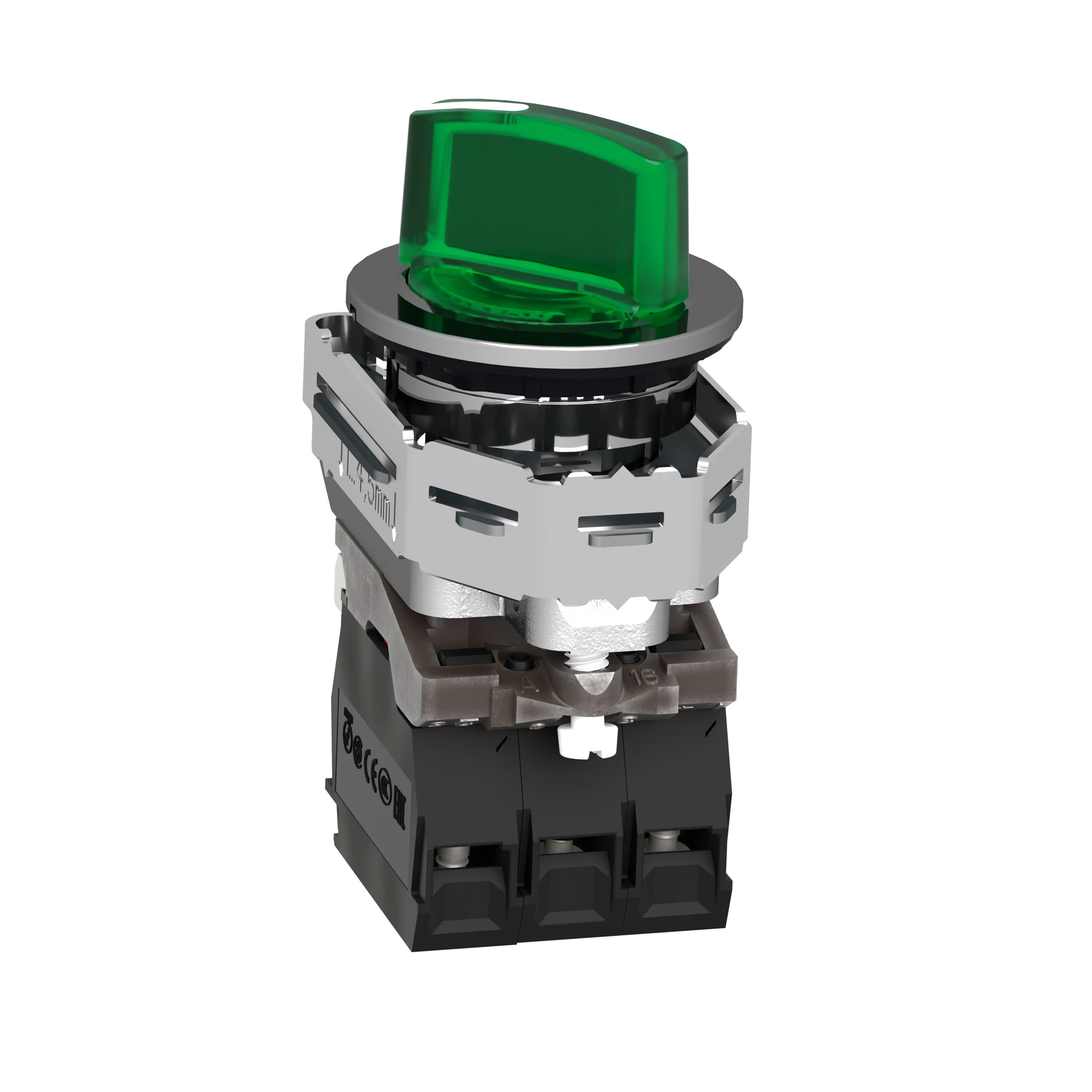 Schneider Electric XB4FK123B5 Illuminated Selector Switch, Harmony XB4F, Metal, 30mm, Green, Universal LED, 2 Positions, 1NO+1NC, 24V ACDC (img_004) Schneider Electric XB4FK123B5 Illuminated Selector Switch, Harmony XB4F, Metal, 30mm, Green, Universal LED, 2 Positions, 1NO+1NC, 24V ACDC (img_004)