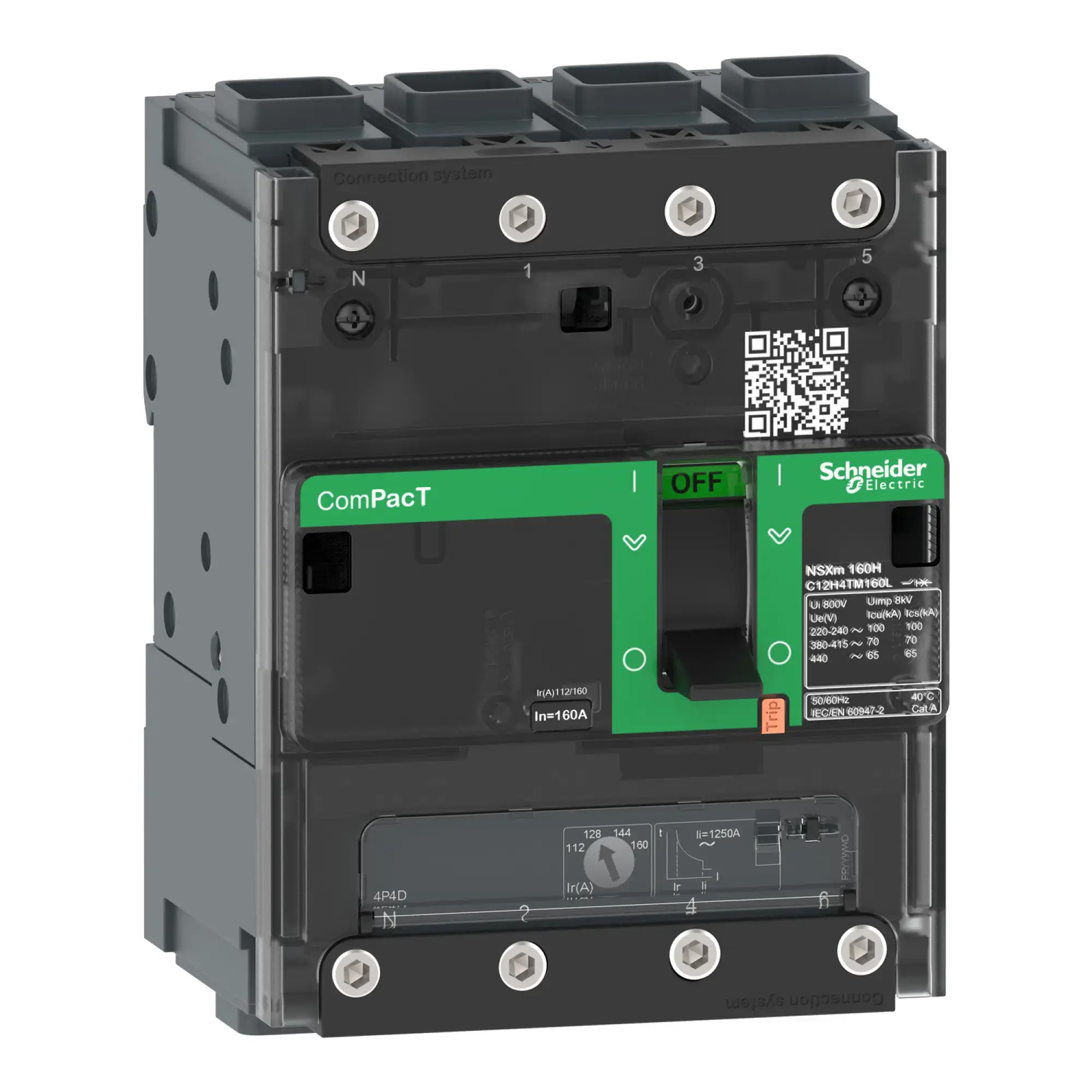 Schneider Electric C11B6TM063L Compact power circuit breaker ComPacT NSXm 63A TM63D 4P3D 25kA/415V EverLink (img_002)