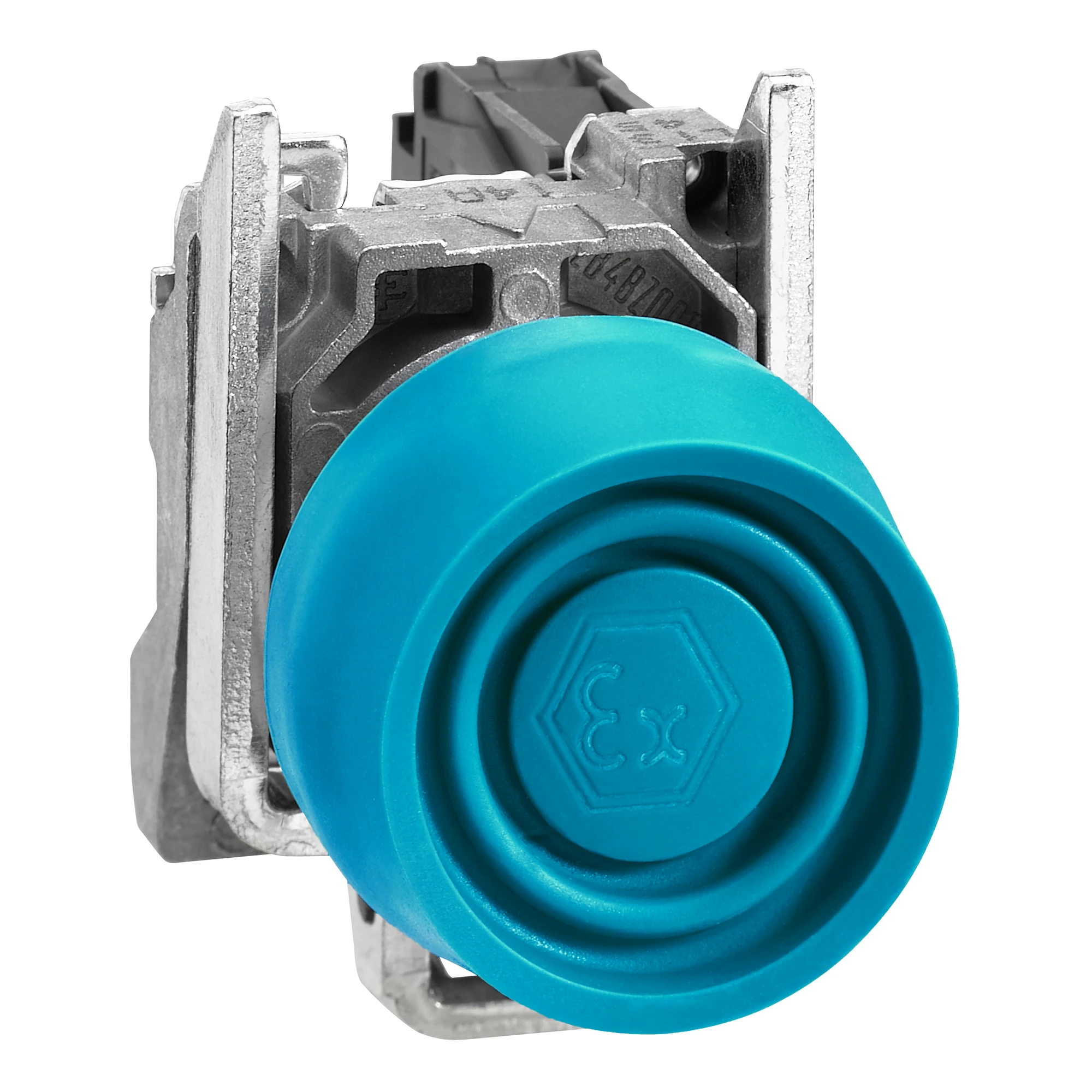 Schneider Electric XB4BPS61EX Push Button, Harmony XB4, Metal, 22mm, blue, momentary, with protective cover, 1NO, ATEX (img_001)