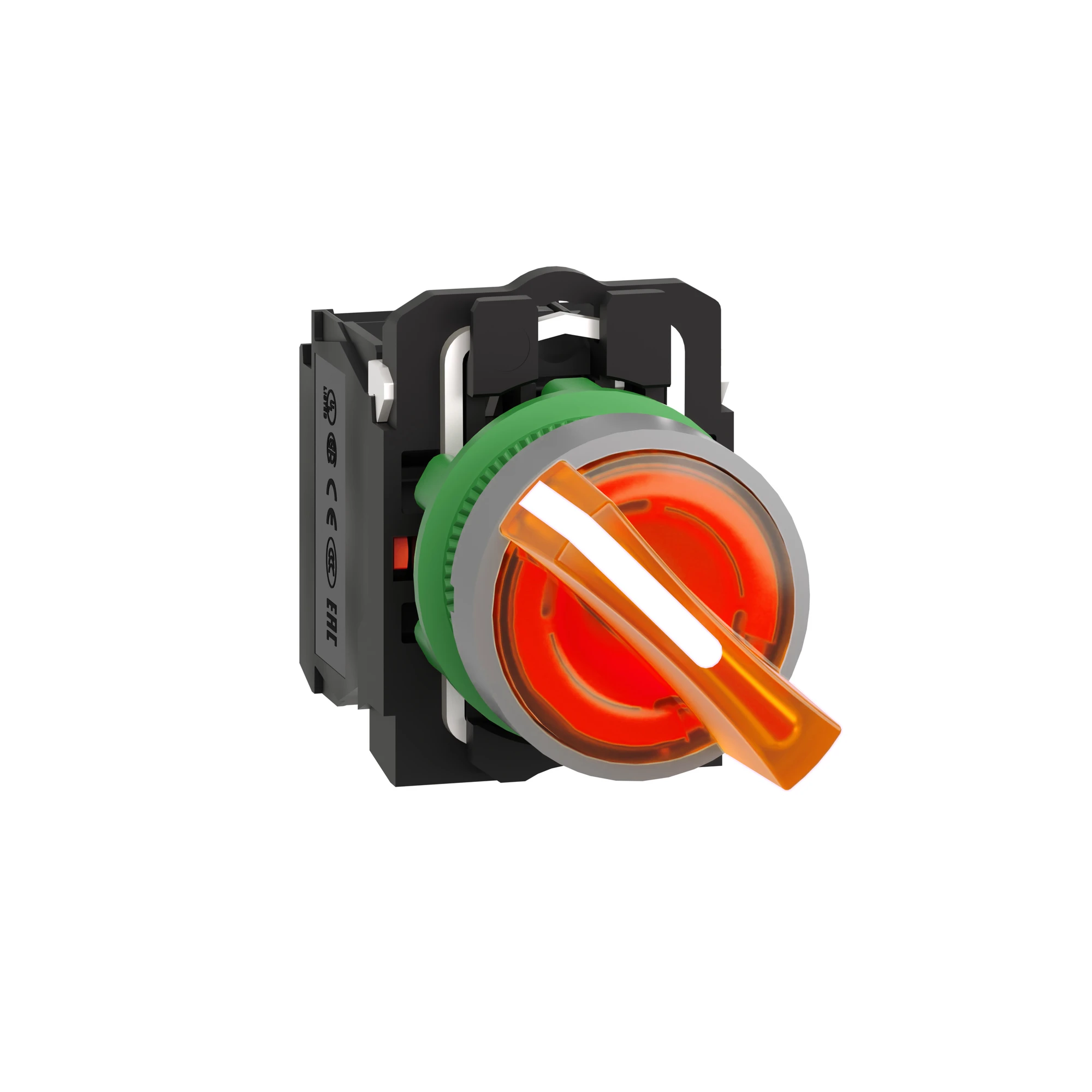 Schneider Electric XB5AK125B5C0 Illuminated selector switch, Harmony XB5, plastic, light grey, orange, 22mm, universal LED, 2 positions, 1NC + 1NO, 24V ACDC (img_001) Schneider Electric XB5AK125B5C0 Illuminated selector switch, Harmony XB5, plastic, light grey, orange, 22mm, universal LED, 2 positions, 1NC + 1NO, 24V ACDC (img_001)