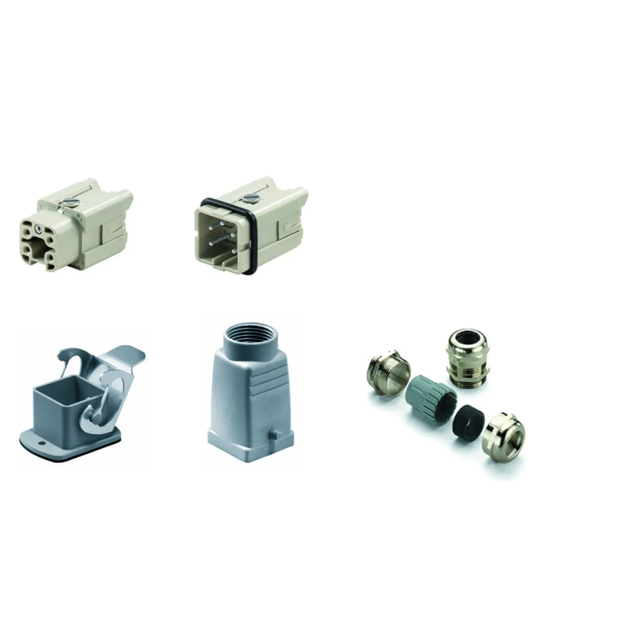 Weidmüller 1802440000 Industrial connectors (set), Series: HA, Screw connection, Size: 1, Number of poles: 4 (img_001)