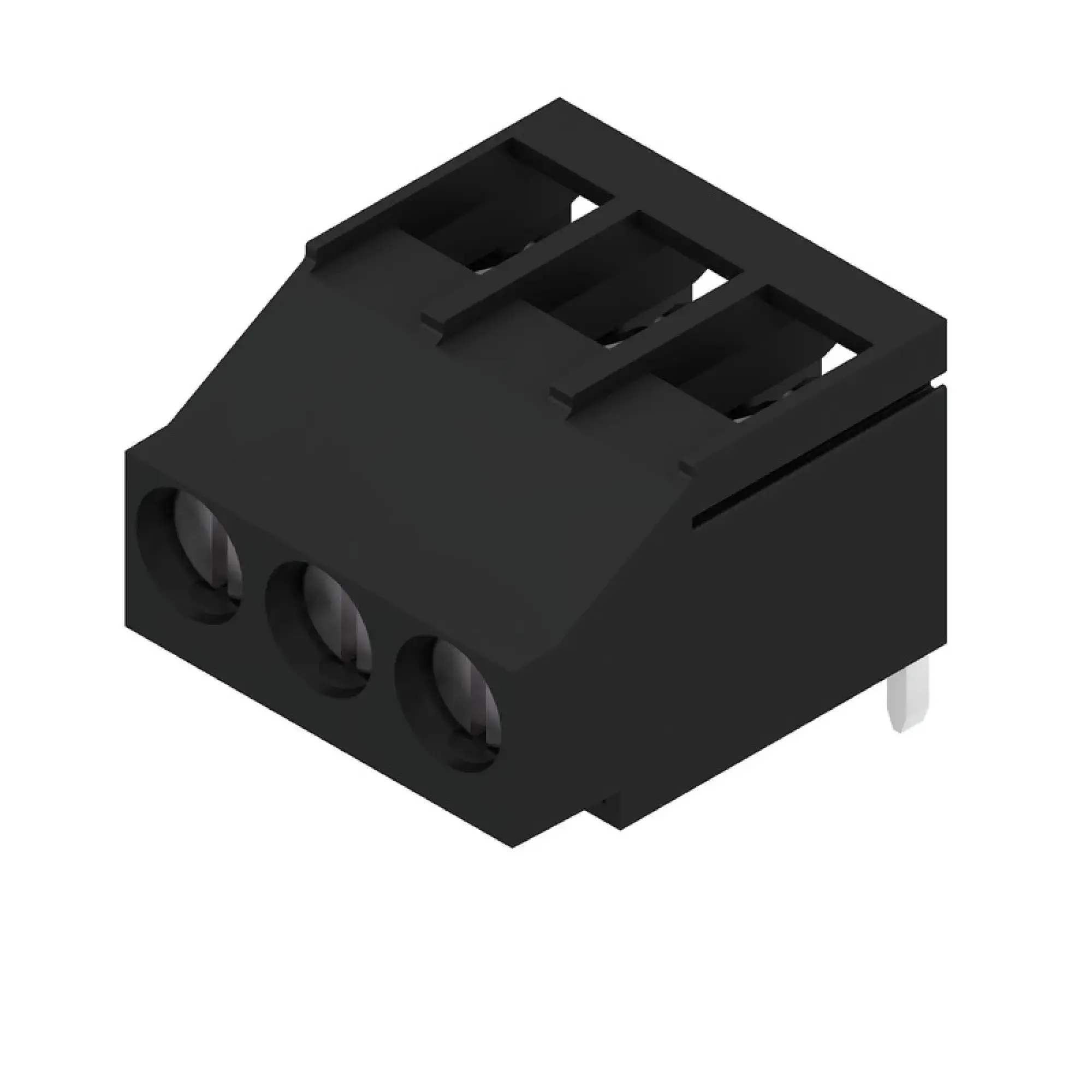 Weidmüller 2567050000 PCB terminal, 320 V, 32.5 A, Pitch in mm: 5.08, 6 mm², Number of poles: 3, Clamping yoke connection, THT solder connection, 180°, Box (img_001)