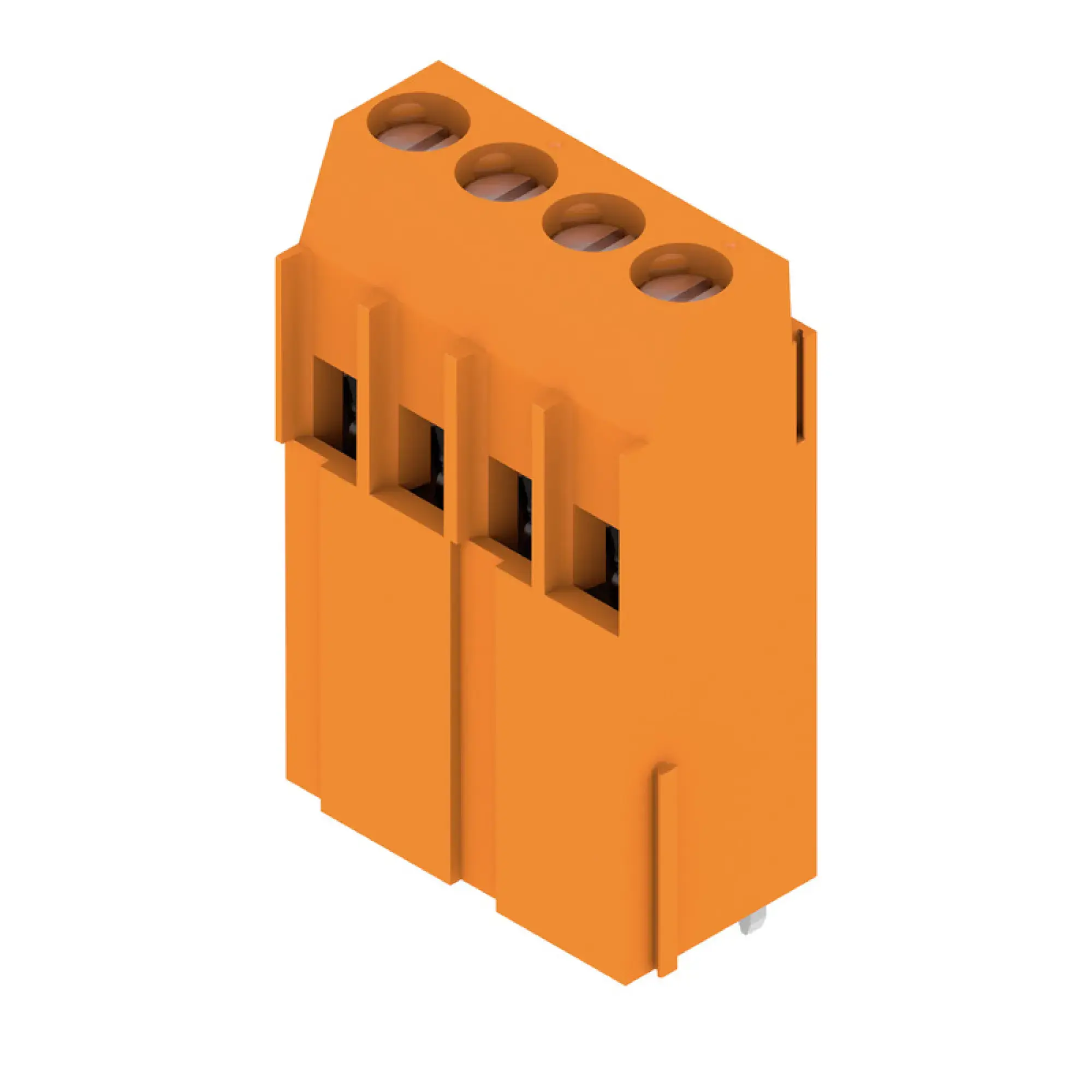 Weidmüller 1975270000 PCB terminal, 320 V, 32.5 A, Pitch in mm: 5.00, 6 mm², Number of poles: 4, Clamping yoke connection, THT solder connection, 90°, Box (img_001) Weidmüller 1975270000 PCB terminal, 320 V, 32.5 A, Pitch in mm: 5.00, 6 mm², Number of poles: 4, Clamping yoke connection, THT solder connection, 90°, Box (img_001)