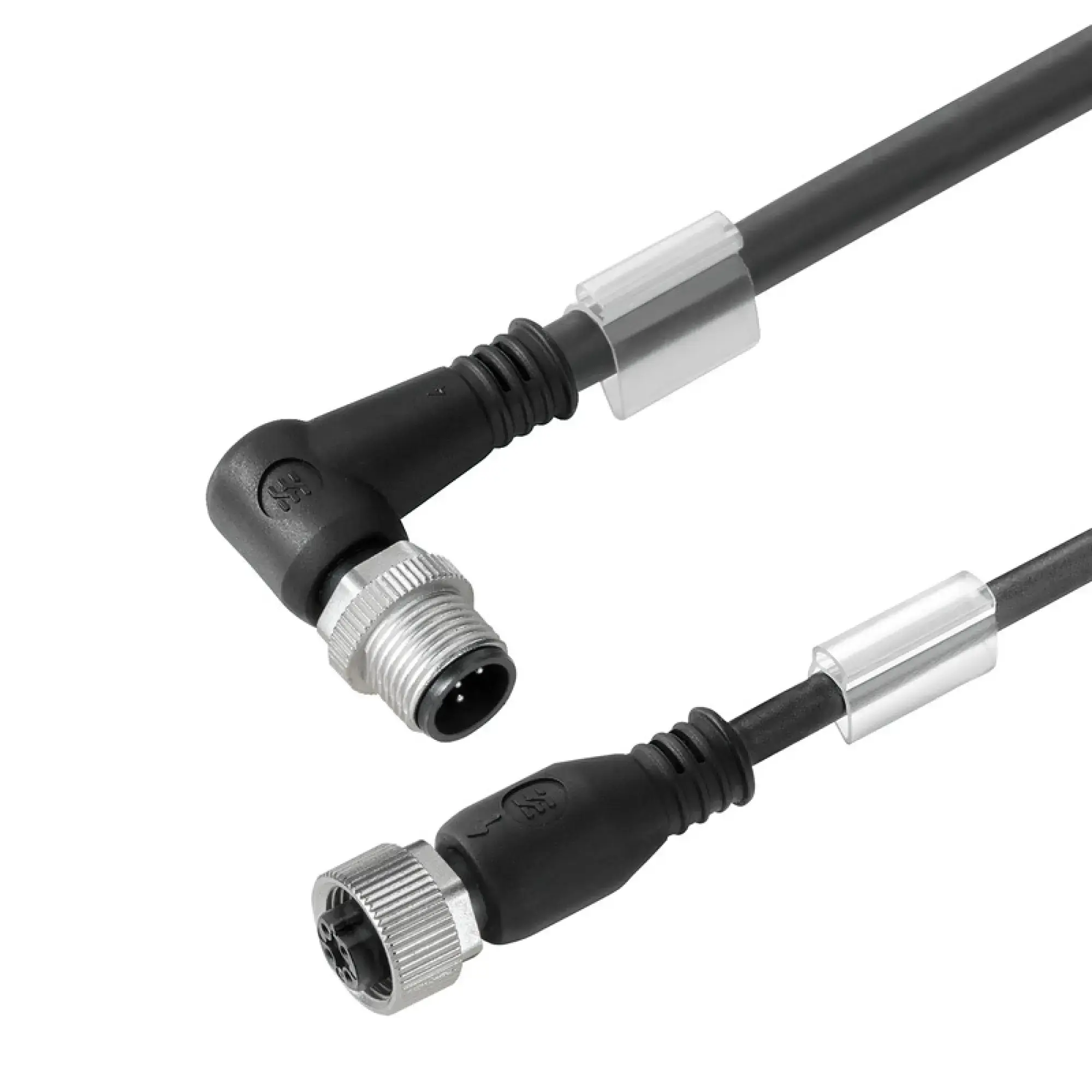 Weidmüller 1057880150 Sensor-actuator Cable (assembled), Connecting line, M12 / M12, Number of poles: 4, pin, angled - bush straight, LED: No, Cable length: 1.5 m, Shielded (img_001)