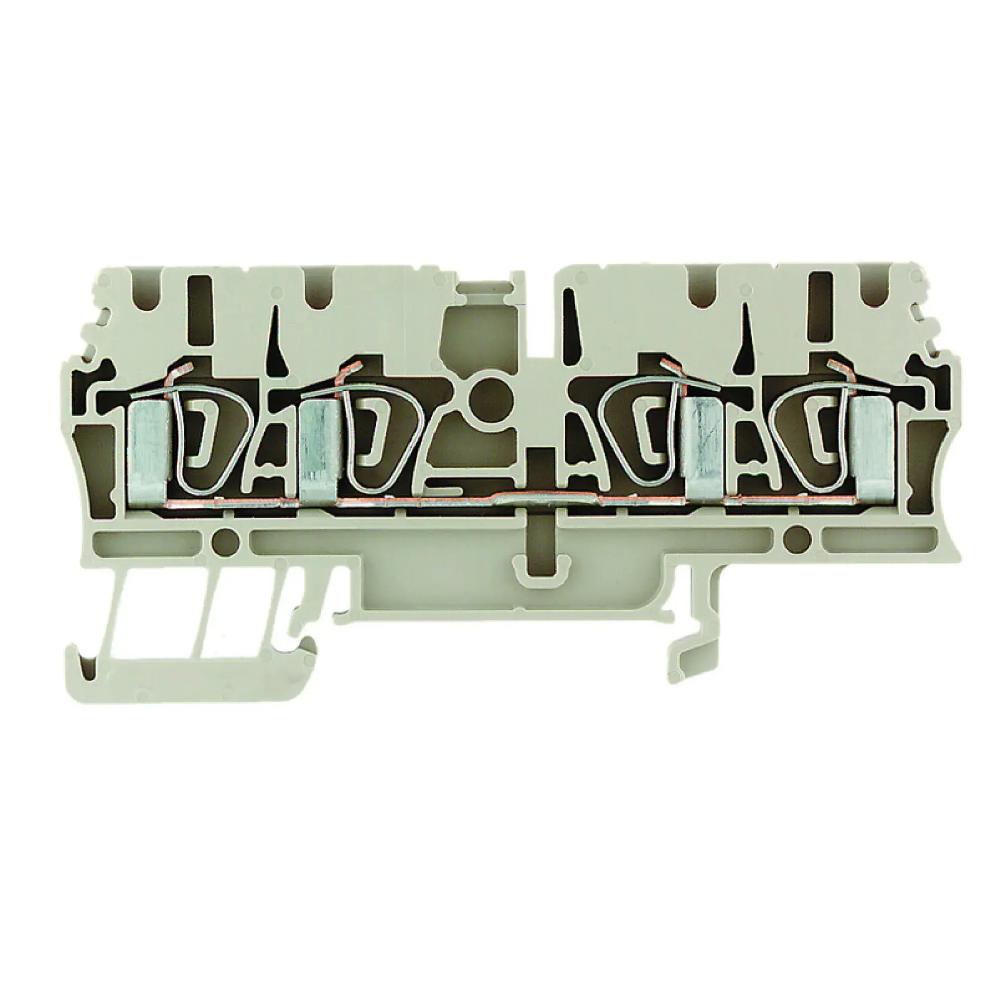 Weidmüller 1608570000 Feed-through terminal block, Tension-clamp connection, dark beige, 2.5 mm², 24 A, 800 V, Number of connections: 4 (img_001)