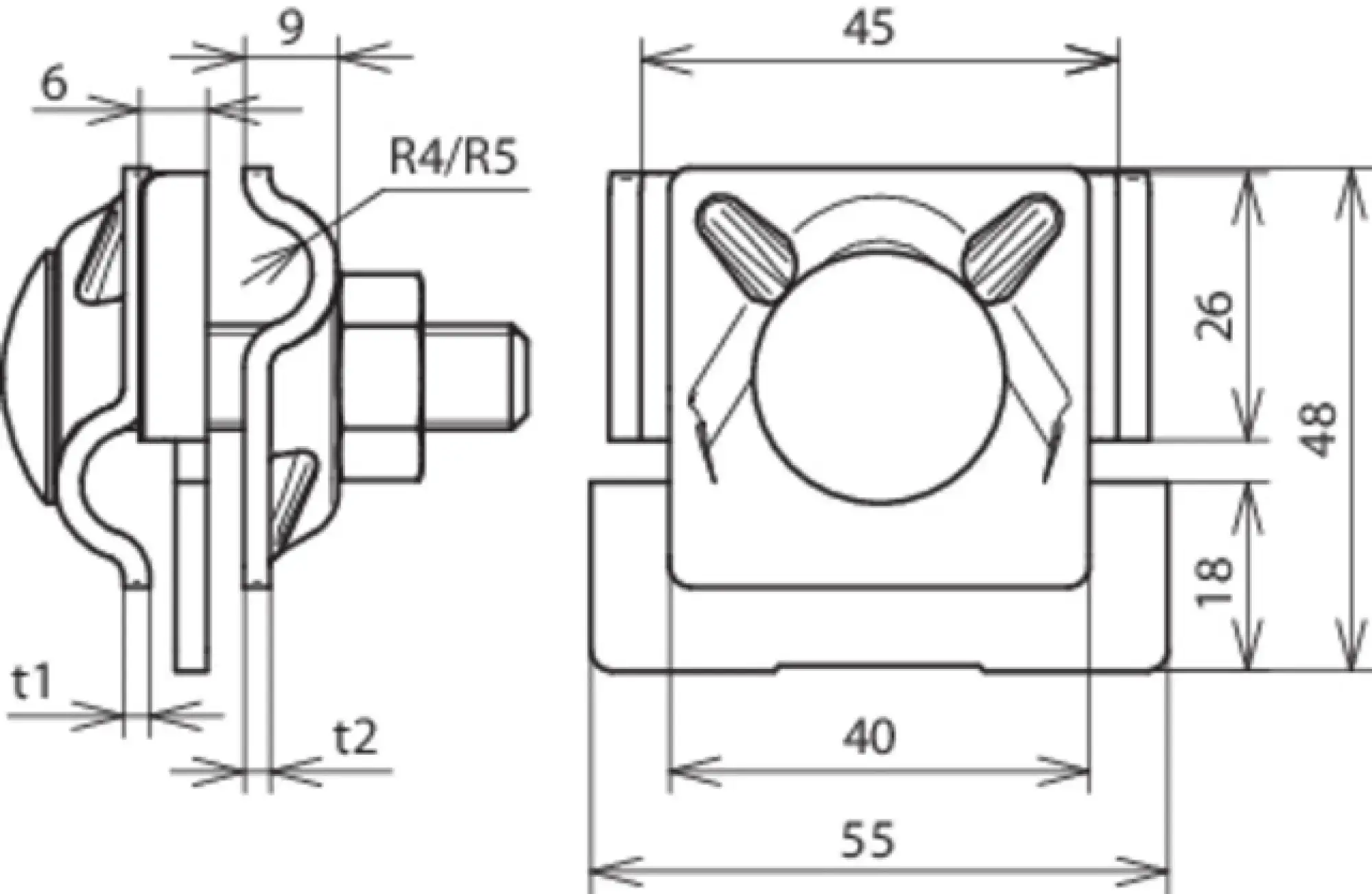 Dehn 365221 Saddle clamp Al clamping range 0.7-10mm for Rd 8-10mm (img_002)
