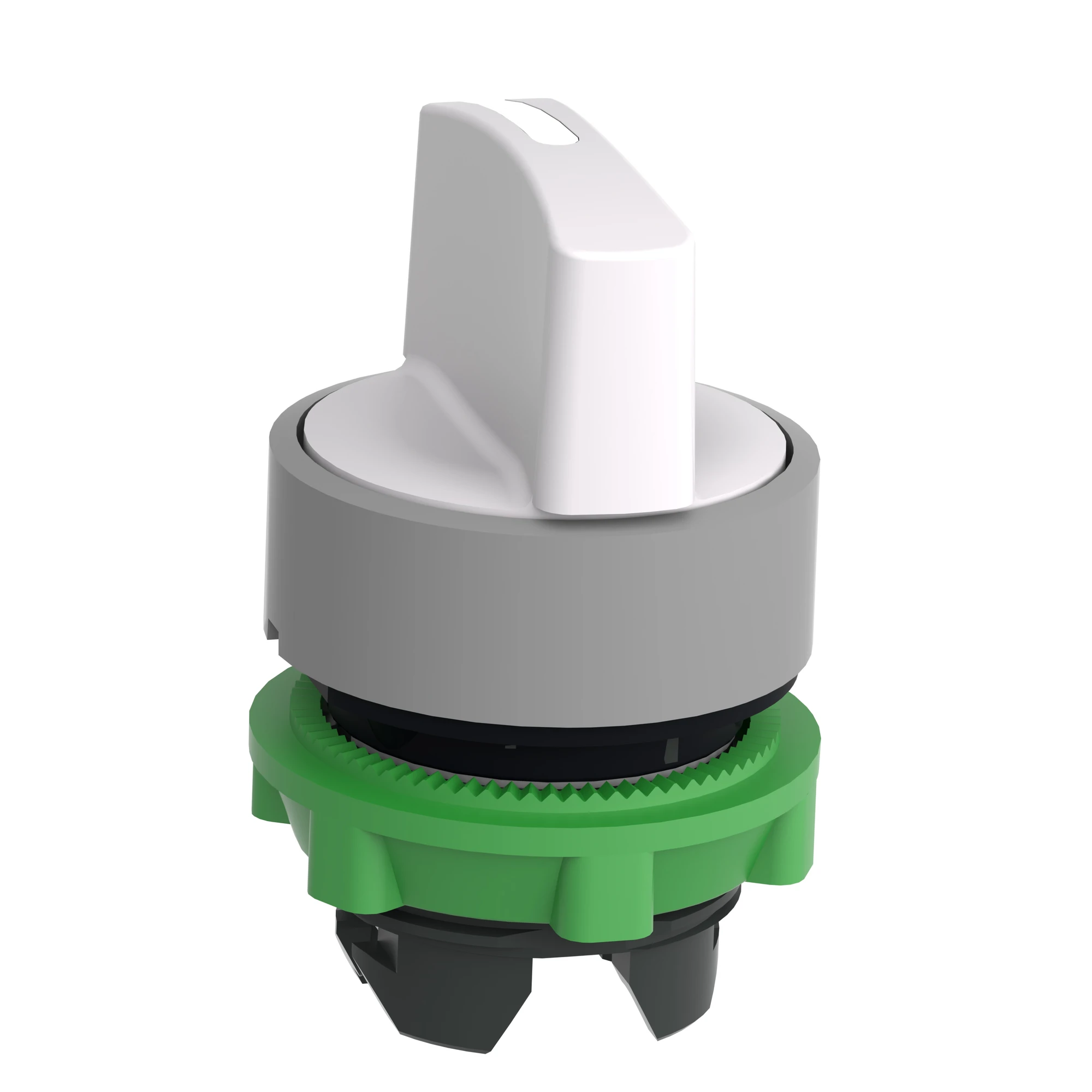 Schneider Electric ZB5AD801C0 Selector switch, front element, Harmony XB5, plastic, 22mm, light gray, white, 3 positions, center left latching (img_005)
