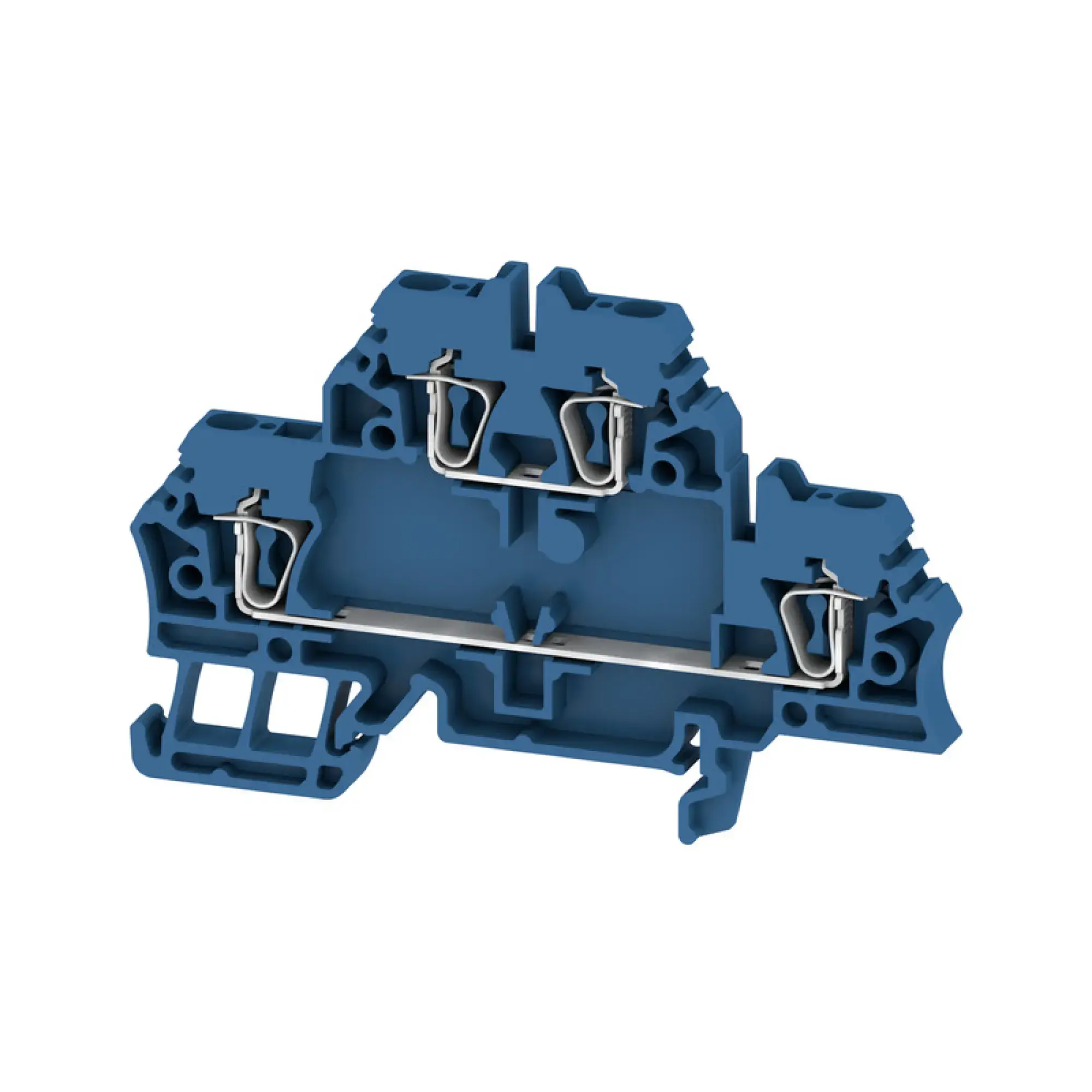 Weidmüller 1678630000 Multi-tier modular terminal, Tension-clamp connection, blue, 2.5 mm², 500 V, 800 V, Number of connections: 4, Number of levels: 2, TS 35, V-0, Wemid (img_001)